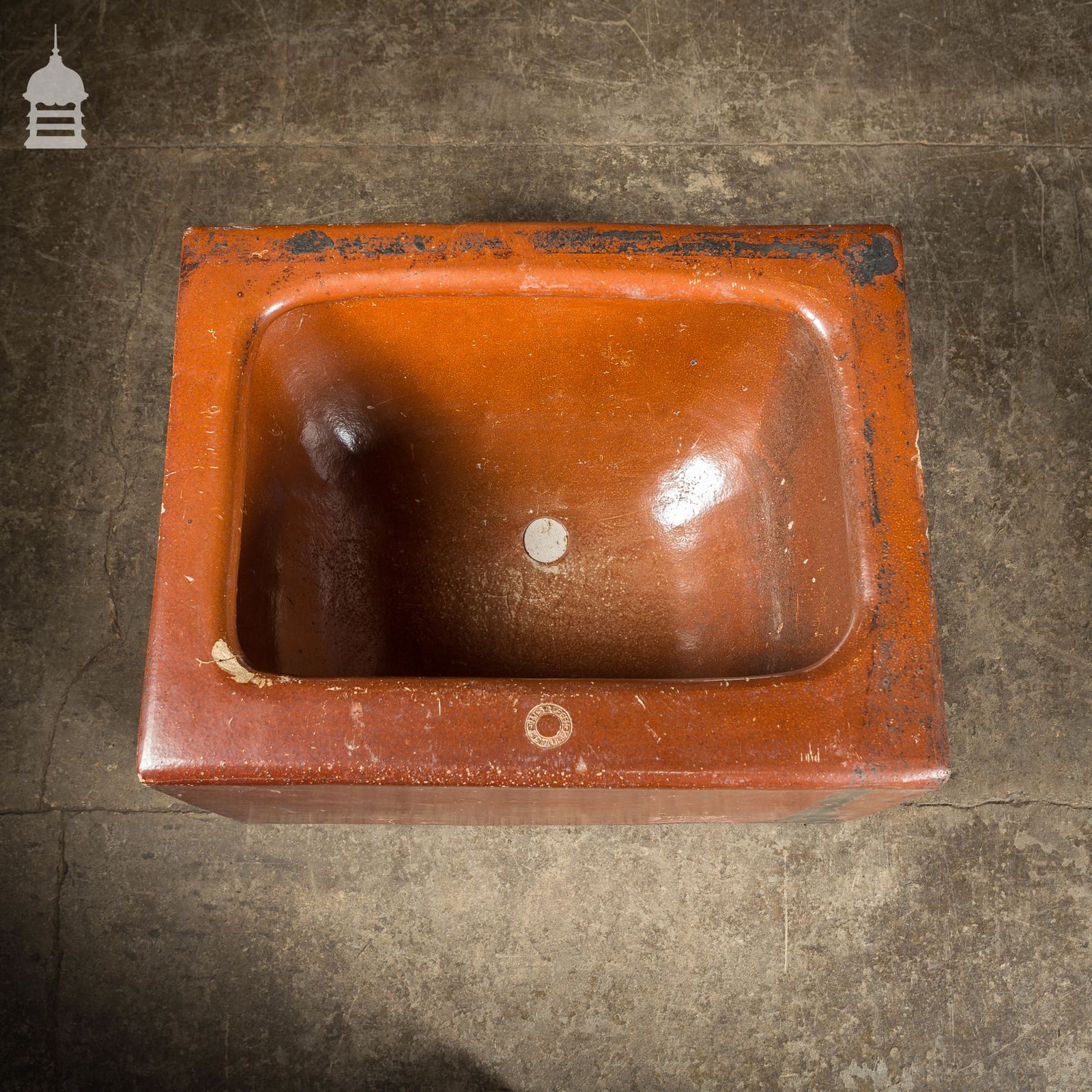 Large Victorian Salt Glaze Orange Peel Ceramic Trough Sink By Oats & Green Ltd Halifax photo 390.0