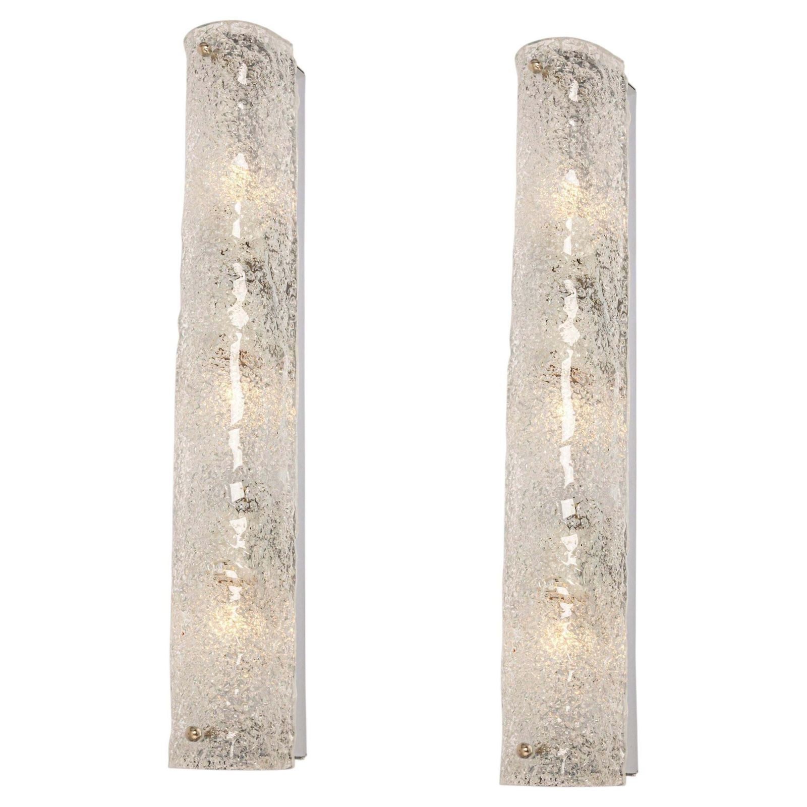 1 Of 3 Pairs Large Murano Glass Sconces Modernist Wall Fixtures, Germany, 1960s