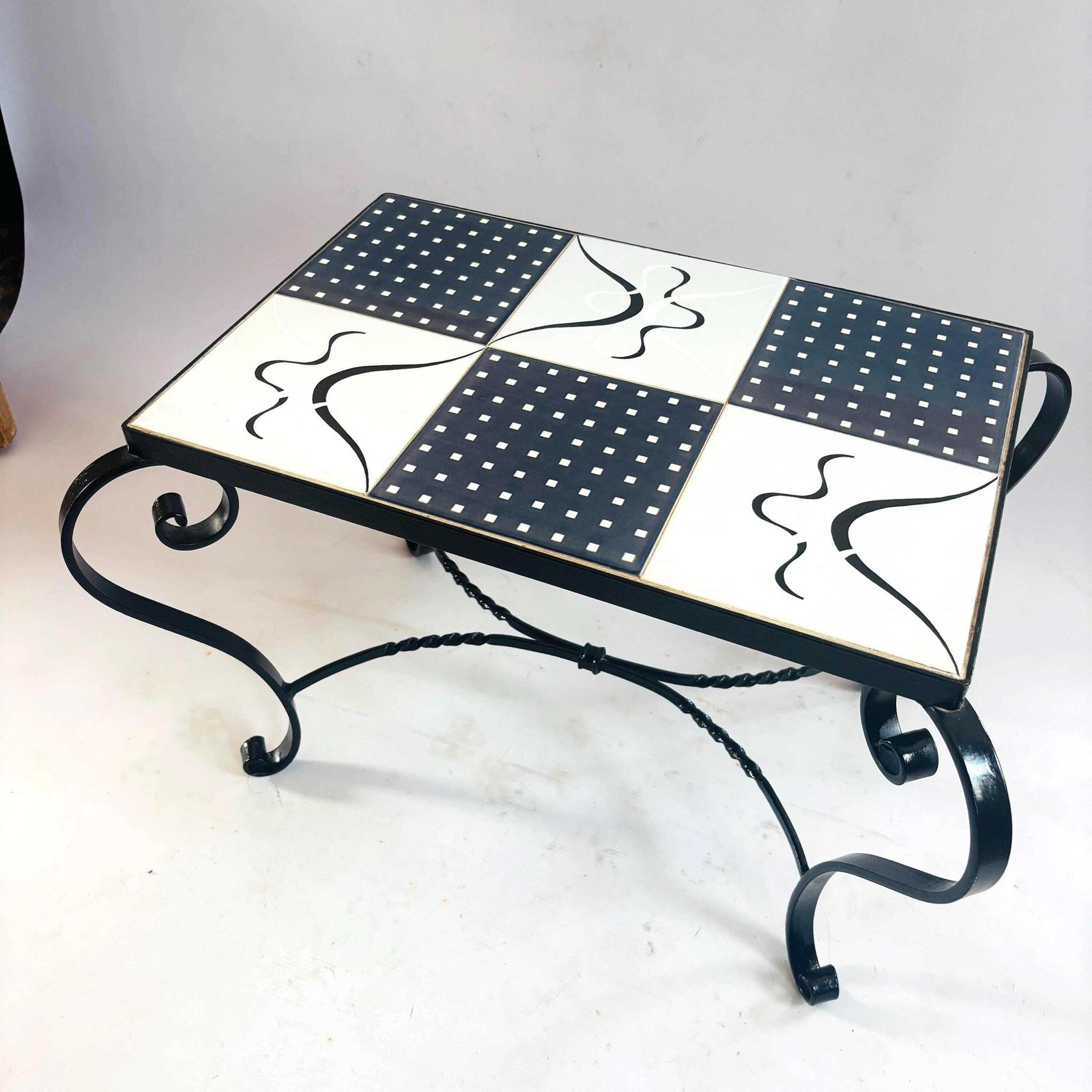 Furniture Rare Mid Century Modern Ceramic Tile Coffee Table In The Style Of Juliette Belarti, 1960s photo