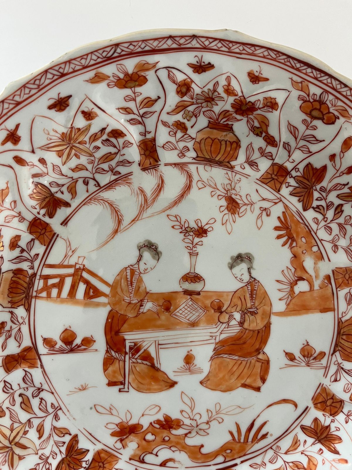 Chinese Kangxi Period Hand Painted Rouge De Fer Figural Plate, Circa 1710 photo 1303.0
