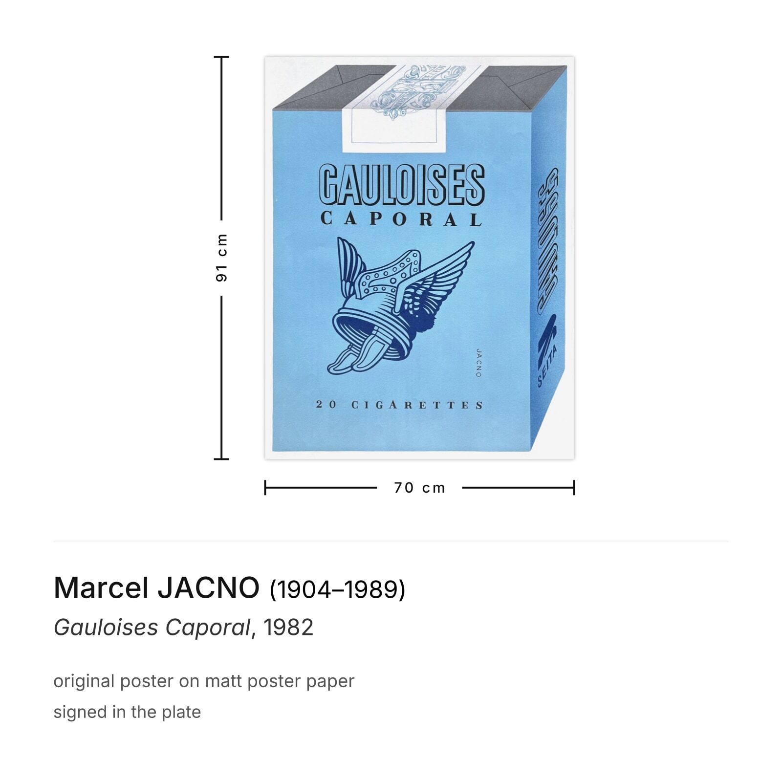 Marcel Jacno Poster Gauloises Caporal 1982 photo furniture