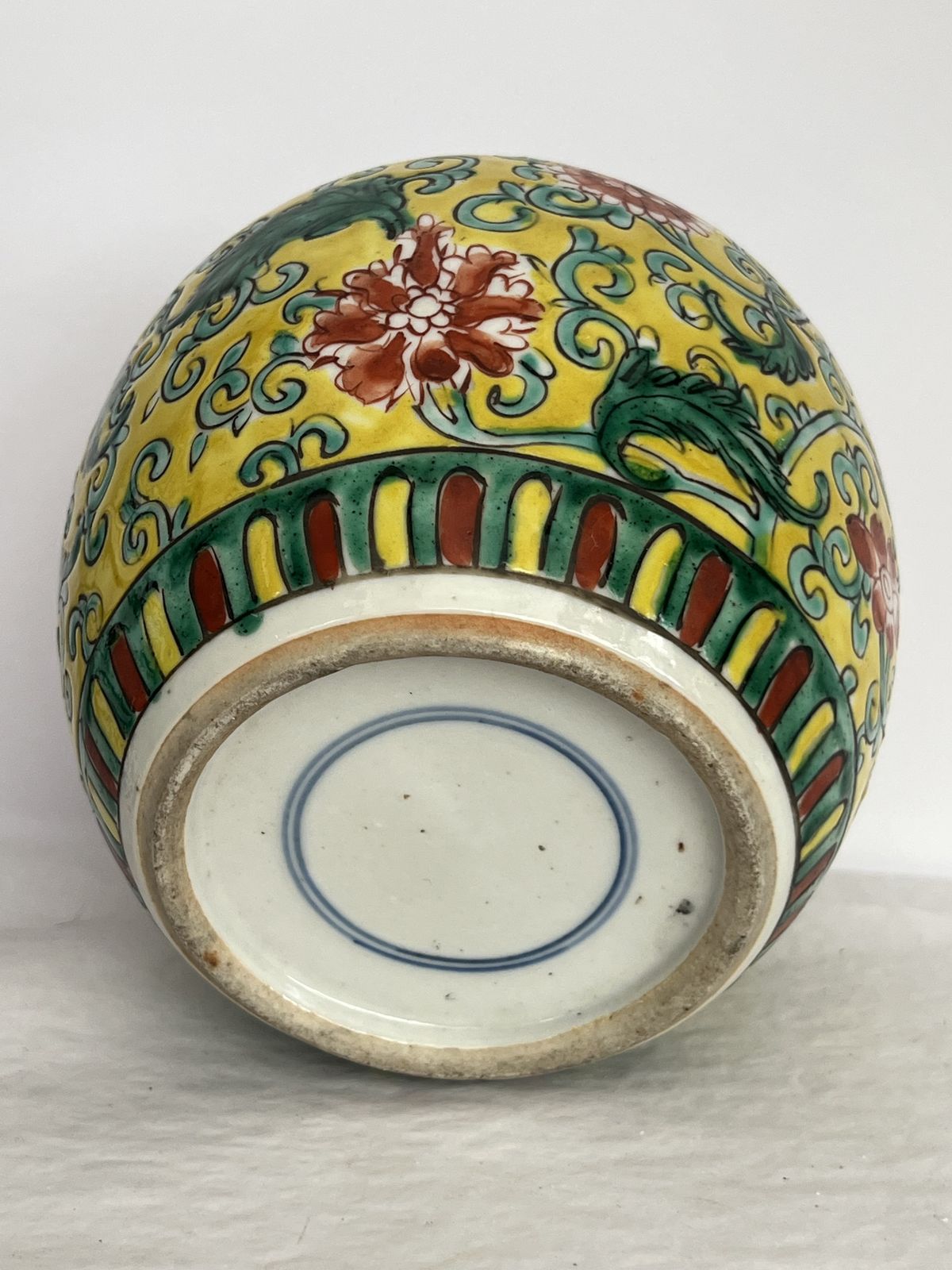Chinese Famille Verte Style Porcelain Ginger Jar, 1970's photo Home Decor