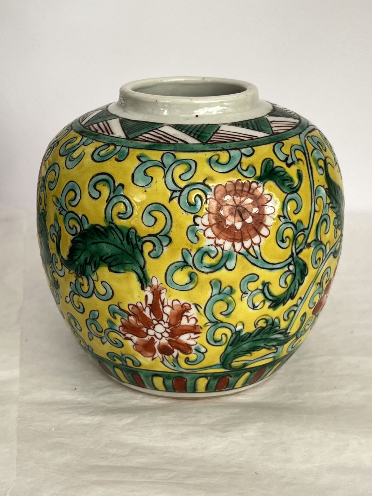 Chinese Famille Verte Style Porcelain Ginger Jar, 1970's photo buy