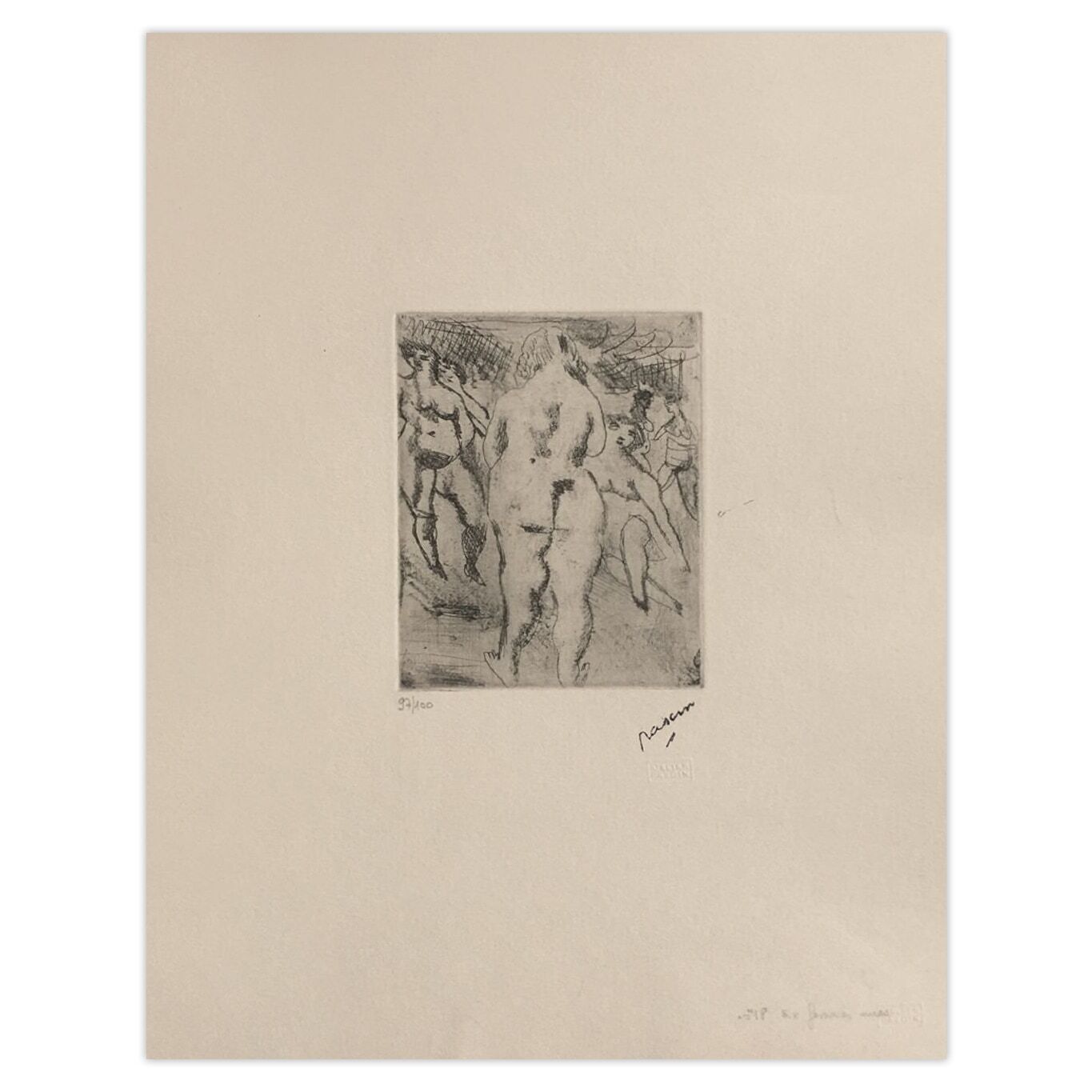 Jules Pascin Etching Six Femmes Nues 1980