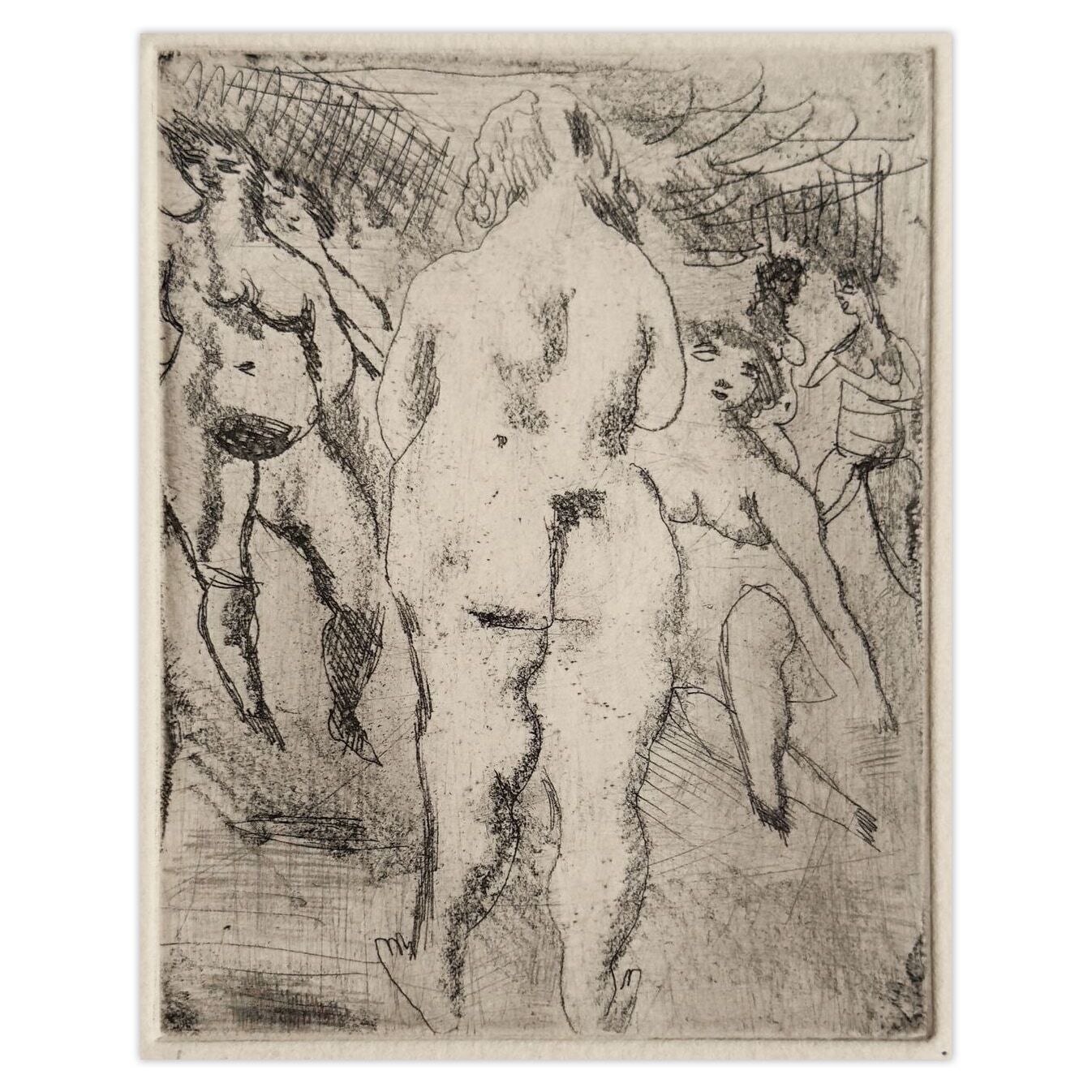 Jules Pascin Etching Six Femmes Nues 1980 photo for sale