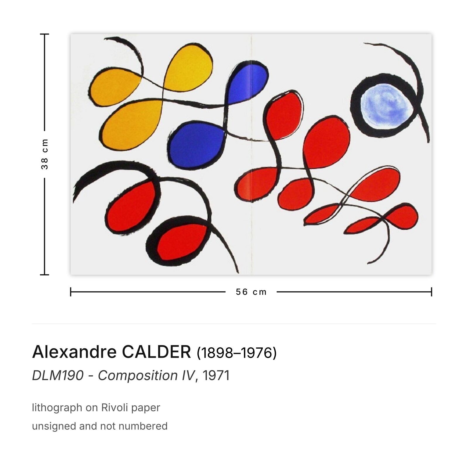 Alexandre Calder Lithograph Dlm190 Composition IV 1971 photo furniture