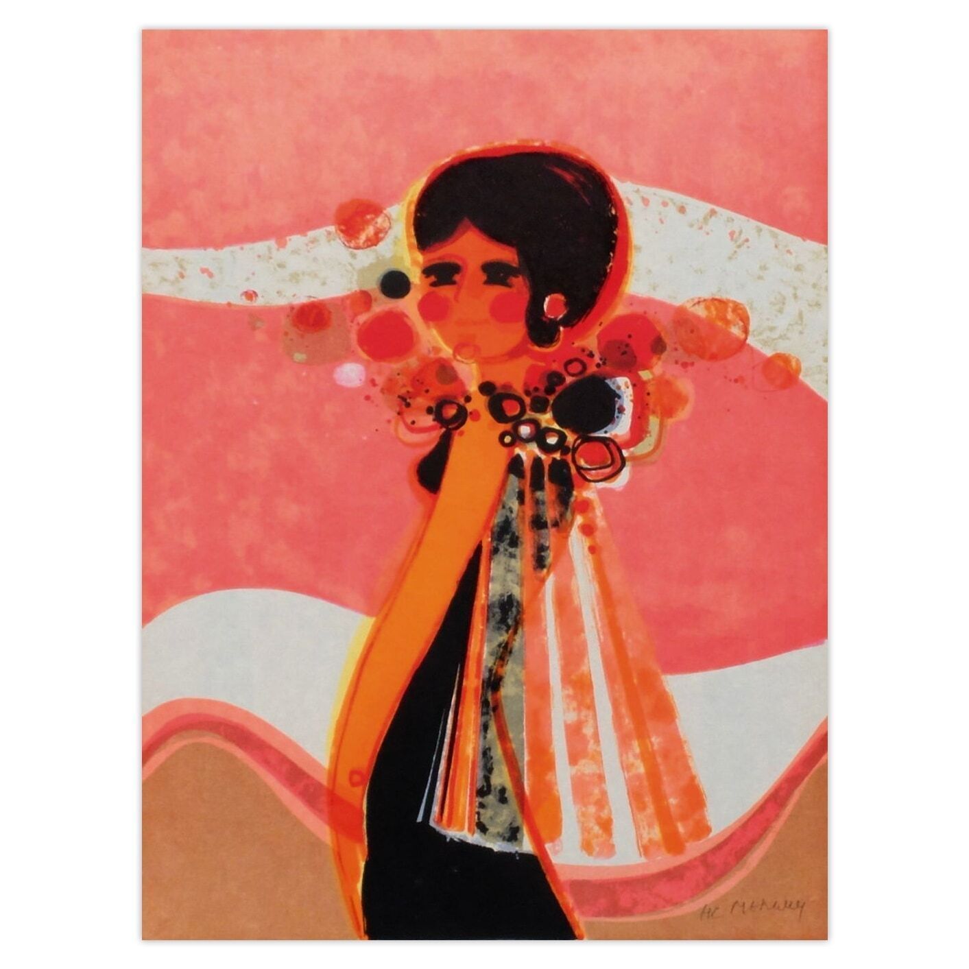 Frédéric Menguy Signed Lithograph 1975   Les Angéliques   La Mondaine