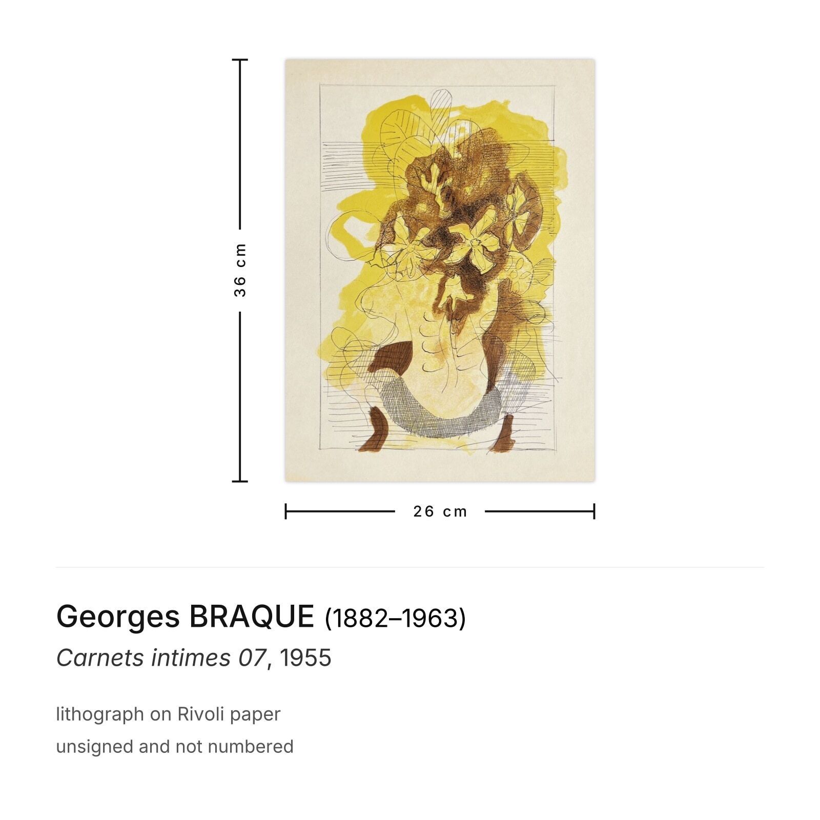 Georges Braque Lithograph Carnets Intimes 07 1955 photo furniture