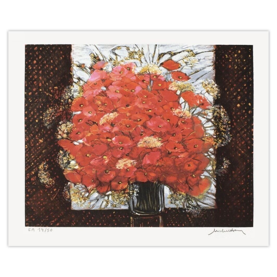 Michel Henry Gesigneerde Lithografie Rouge Bambou