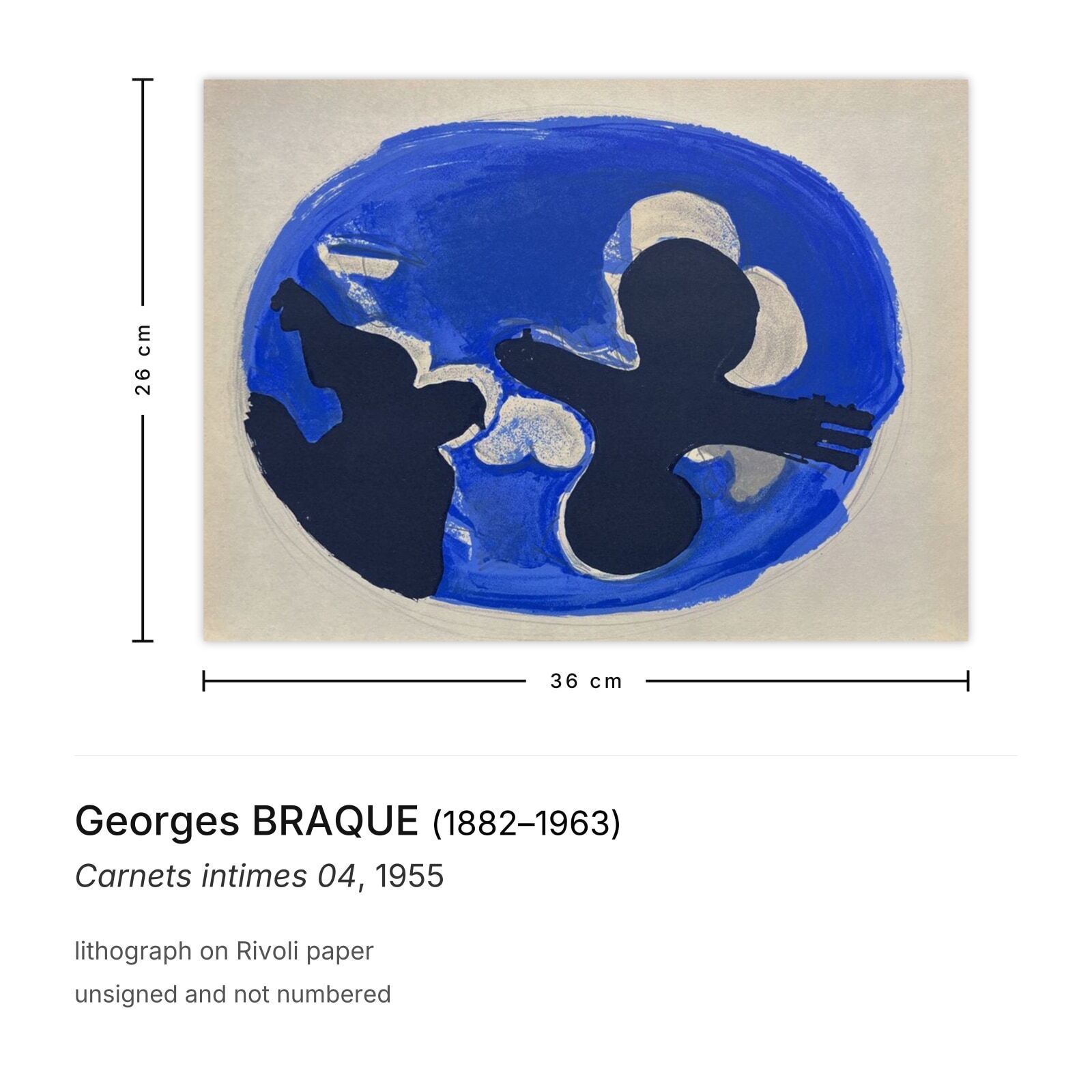 Georges Braque Lithografie Carnets Intimes 04 1955 photo furniture
