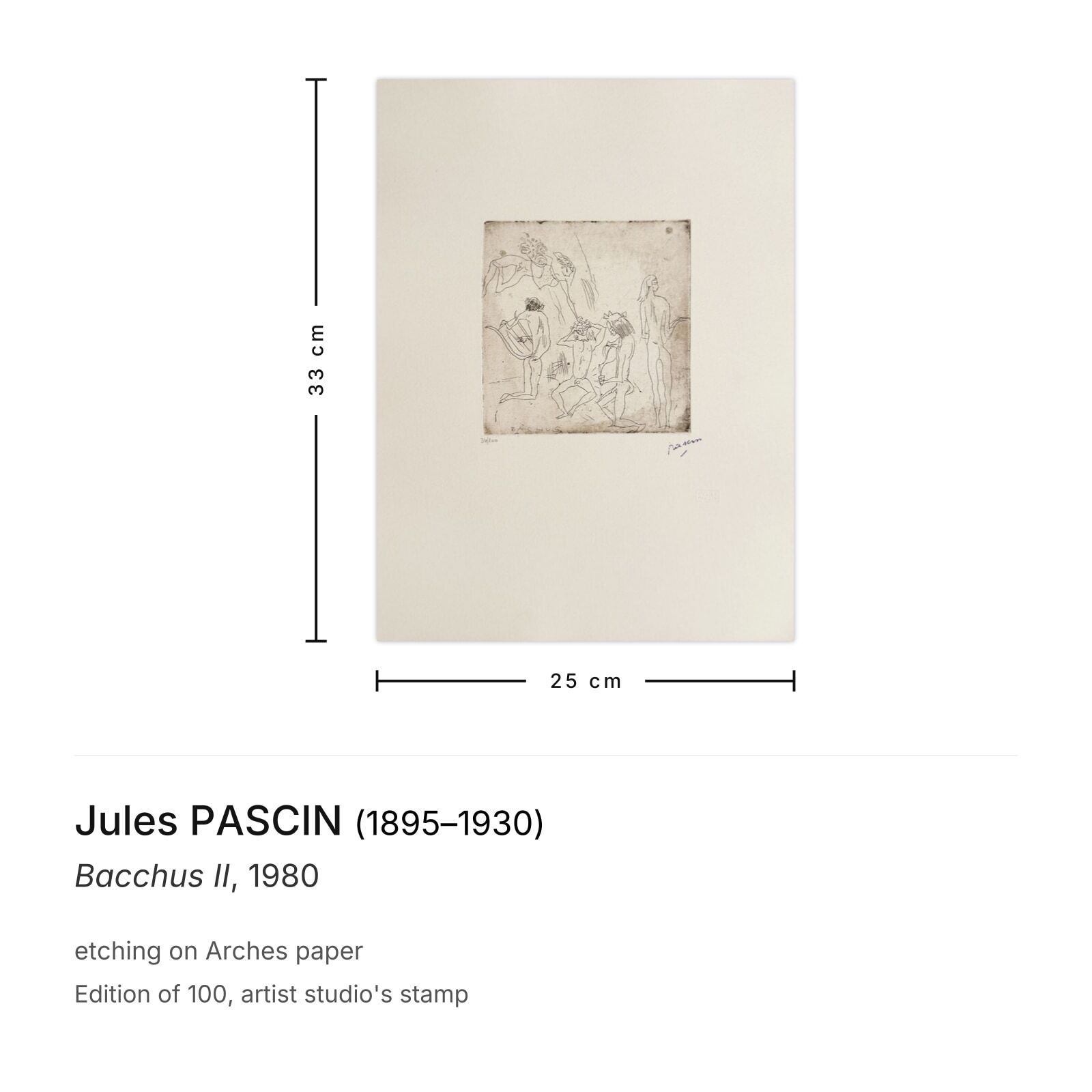 Jules Pascin Ets Bacchus II 1980 photo furniture