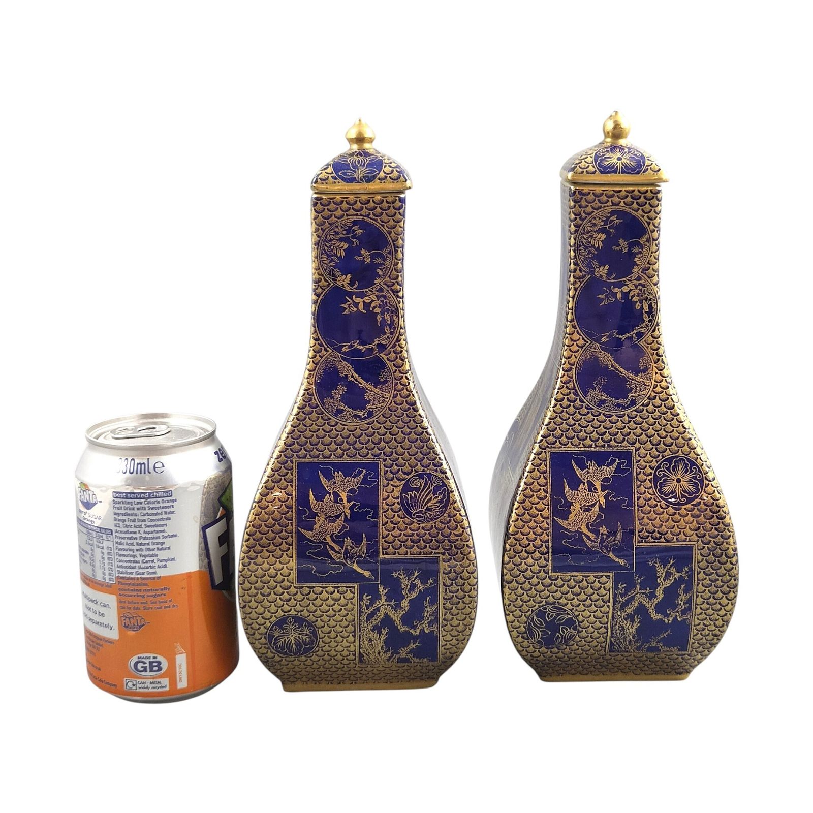 Uiterst zeldzaam paar Mason's Patent Ironstone Mazarine Blue vazen ca. 1830 48 photo 650.0