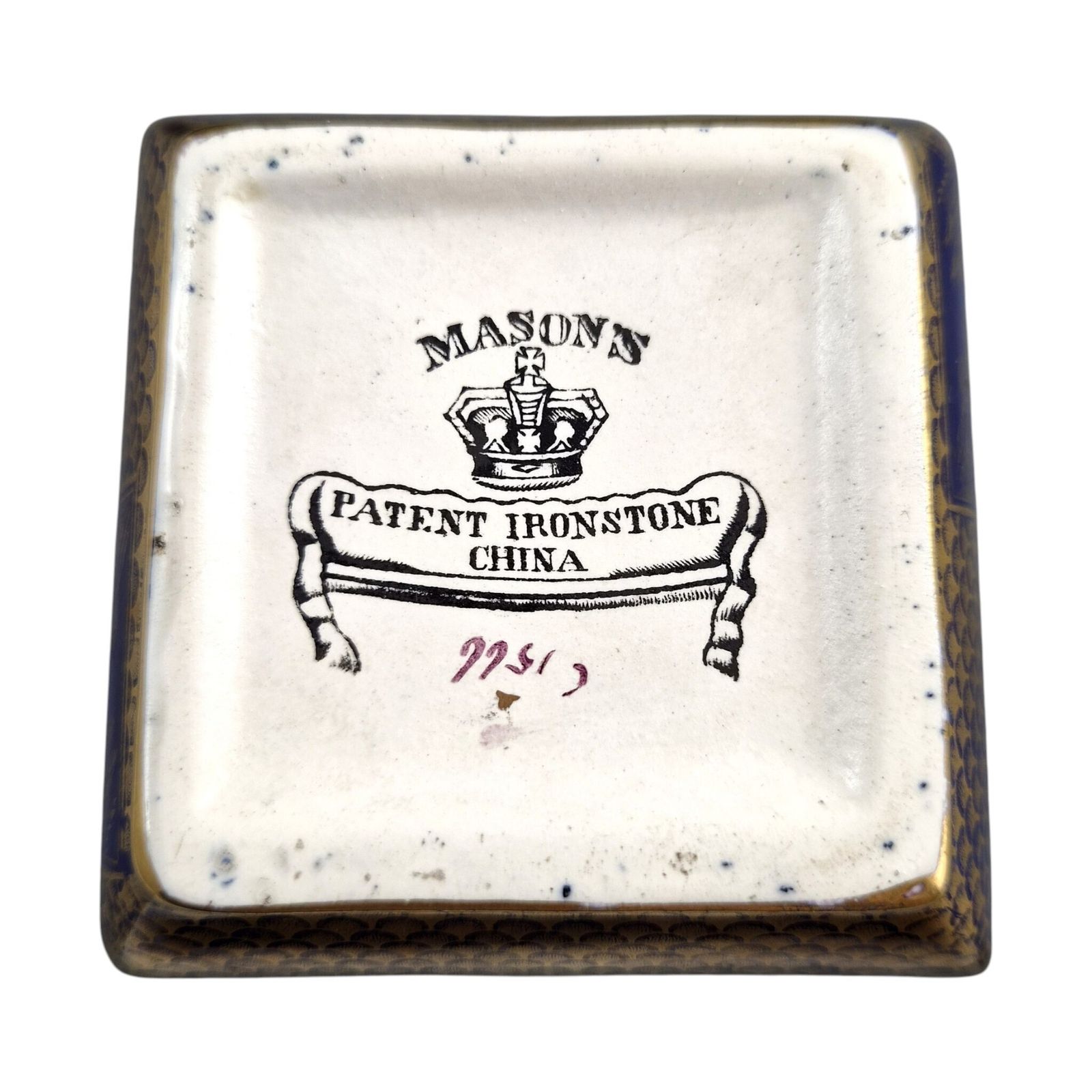 Uiterst zeldzaam paar Mason's Patent Ironstone Mazarine Blue vazen ca. 1830 48 photo vintage