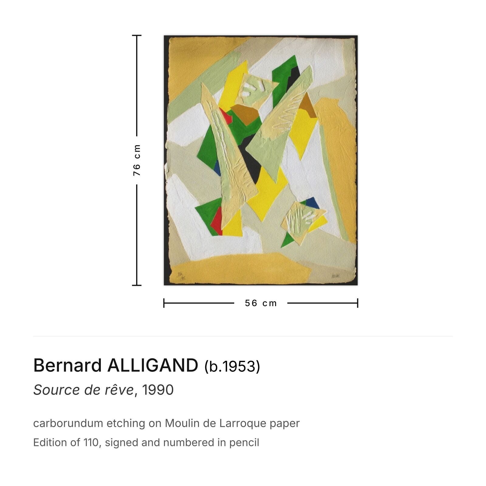 Bernard Alligand Gesigneerde Carborundum Ets Source De Rêve 1990 photo furniture