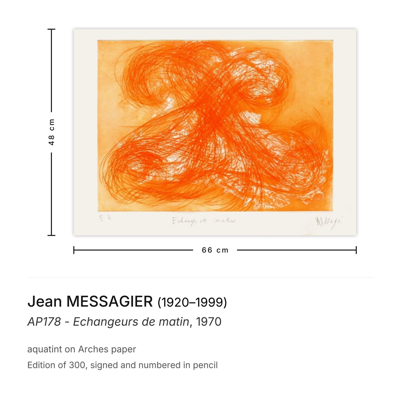 Jean Messagier Signed Aquatint Ap178   Echangeurs De Matin 1970 photo furniture