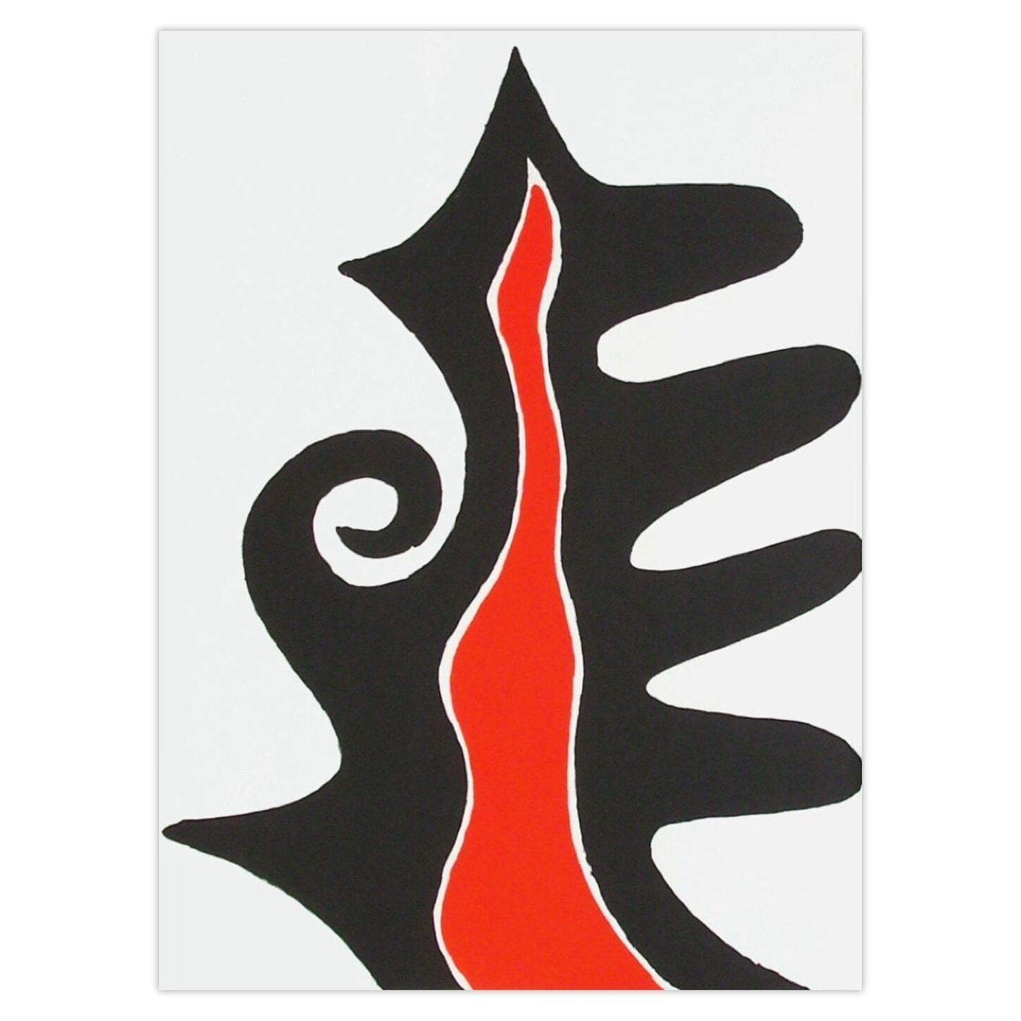 Alexandre Calder Lithograph Dlm201   Flamme Intérieure 1973