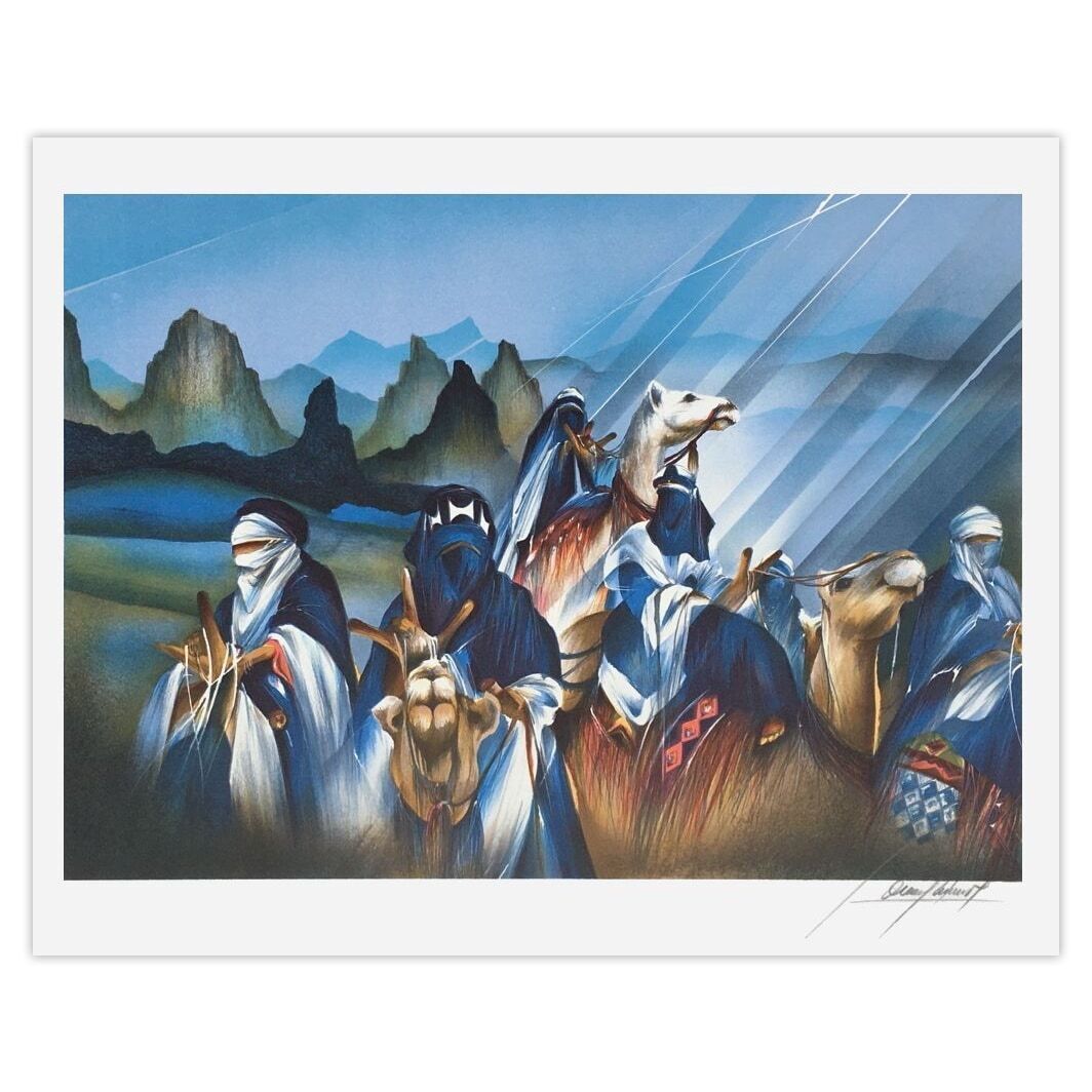 Raymond Poulet Gesigneerde Lithografie Voyage Dans L'atlas 2002