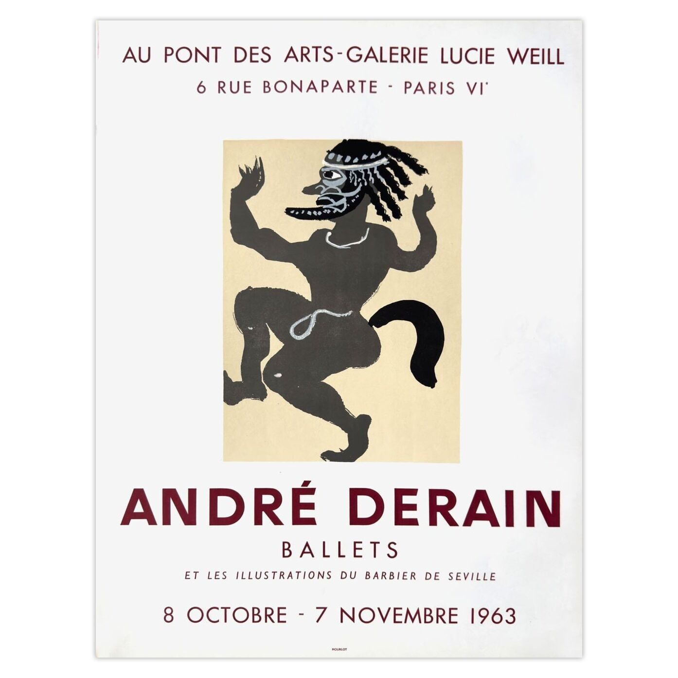André Derain Poster Expo 63   Galerie Lucie Weill   Au Pont Des Arts