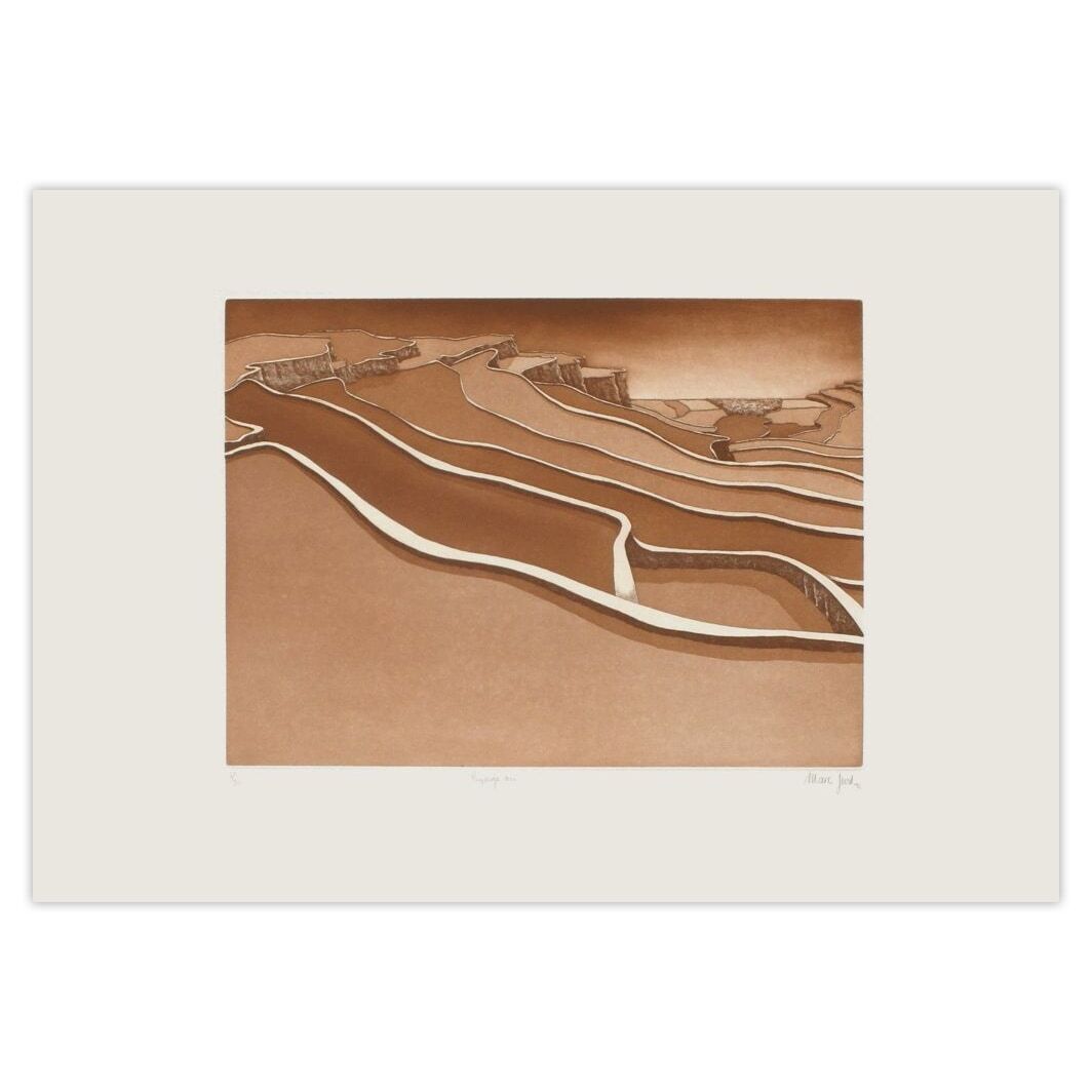 Marc Jurt Gesigneerde Ets Paysage Nu 1982