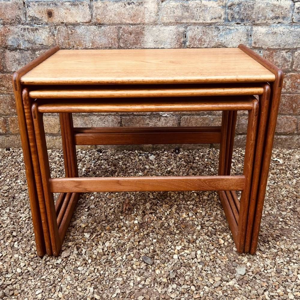 Arne Hovmand Olsen For Mogens Kold Danish Teak Nest Of Three Tables, Denmark, C.1965 photo for sale