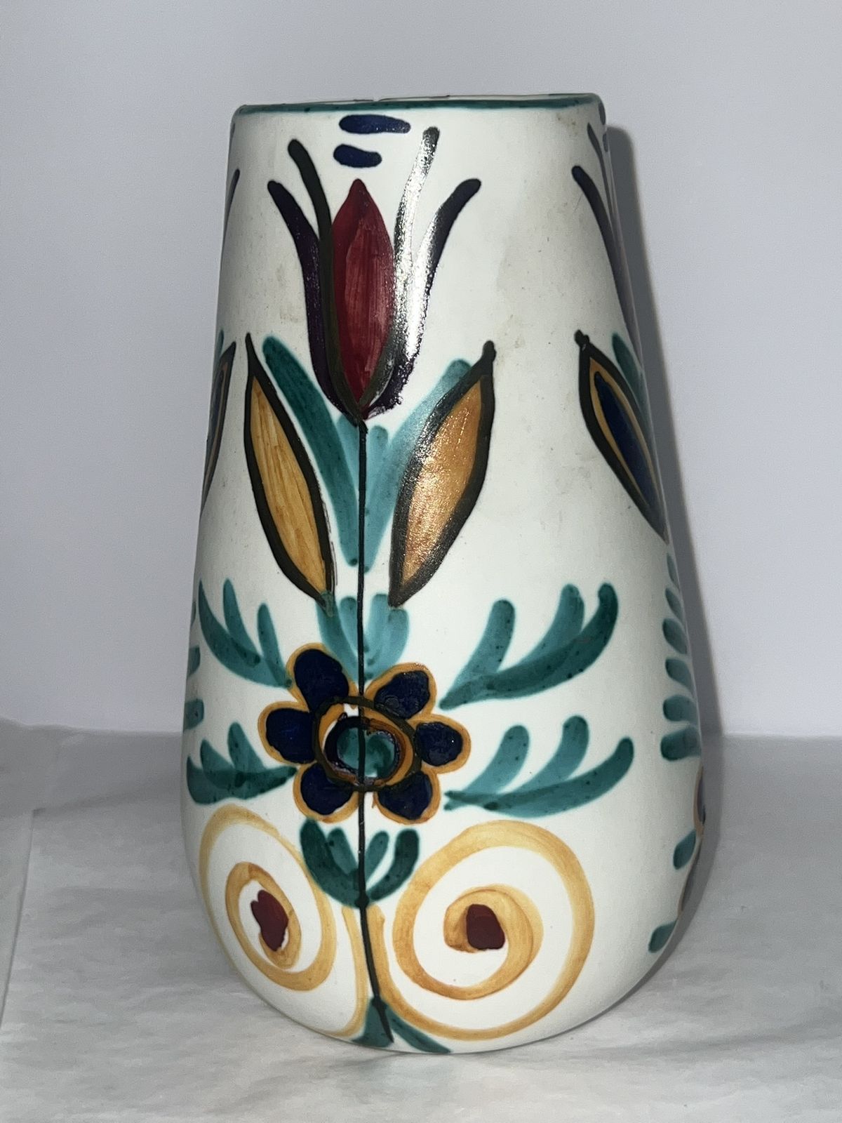 Greek Hand Painted Art Pottery Vase Greece, Circa 1960 photo Home Decor