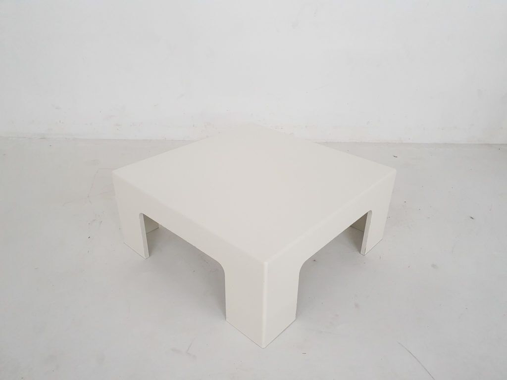 Witte vierkante salontafel, toegeschreven aan Marc Berthier, Frankrijk, jaren 1970 photo 383.0