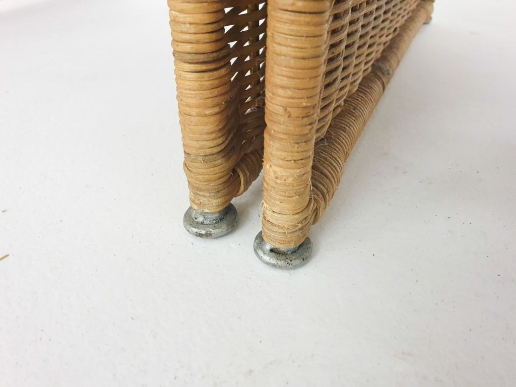 383.0 Set Of Two Wicker Bed Side Tables, France 1960's photo