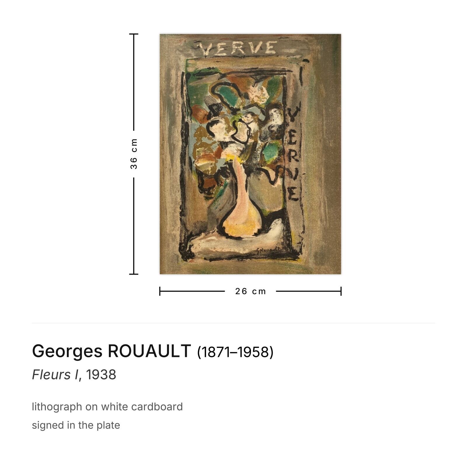 Georges Rouault Lithografie Fleurs I 1938 photo furniture