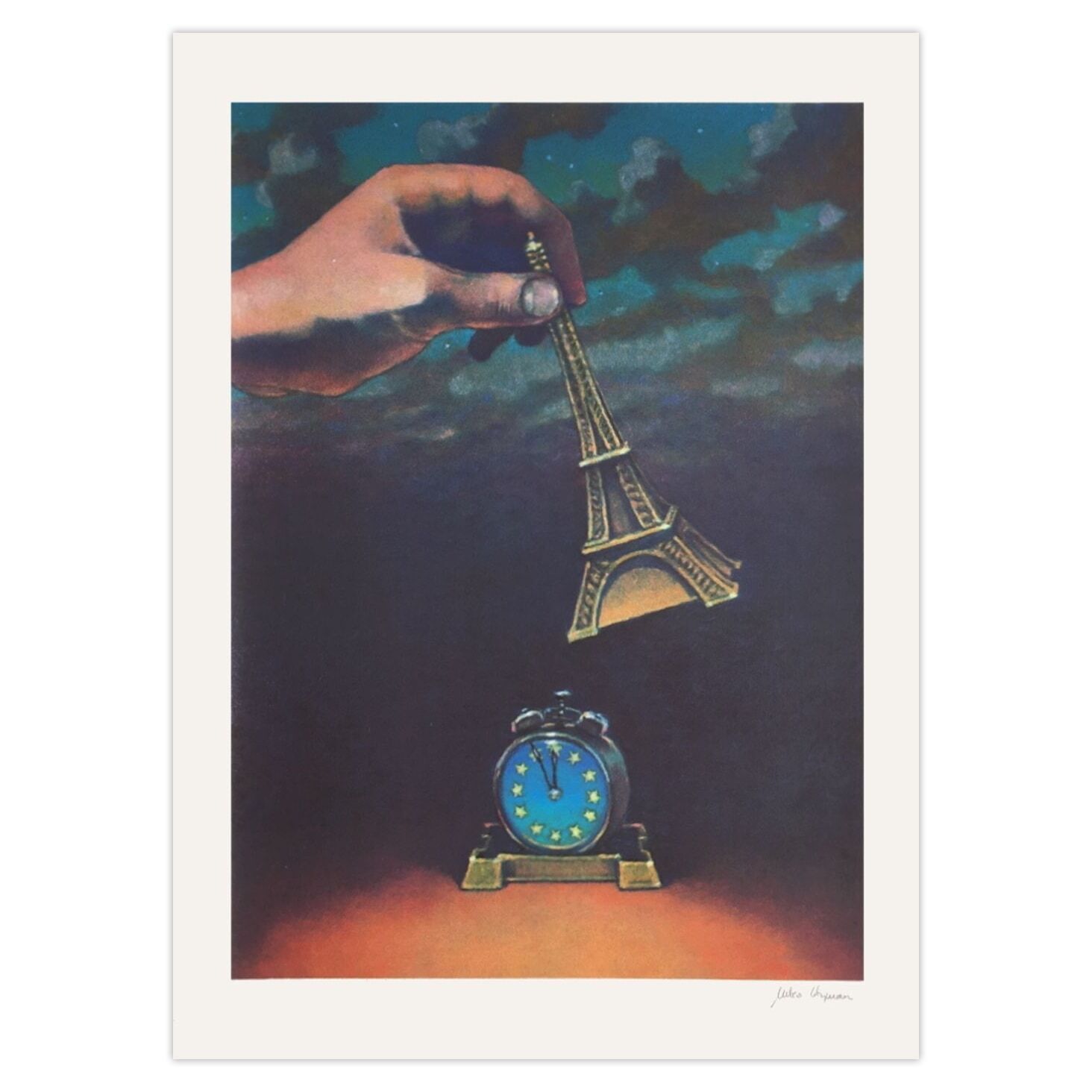 Miles Hyman Gesigneerde Zeefdruk Paris Capitale