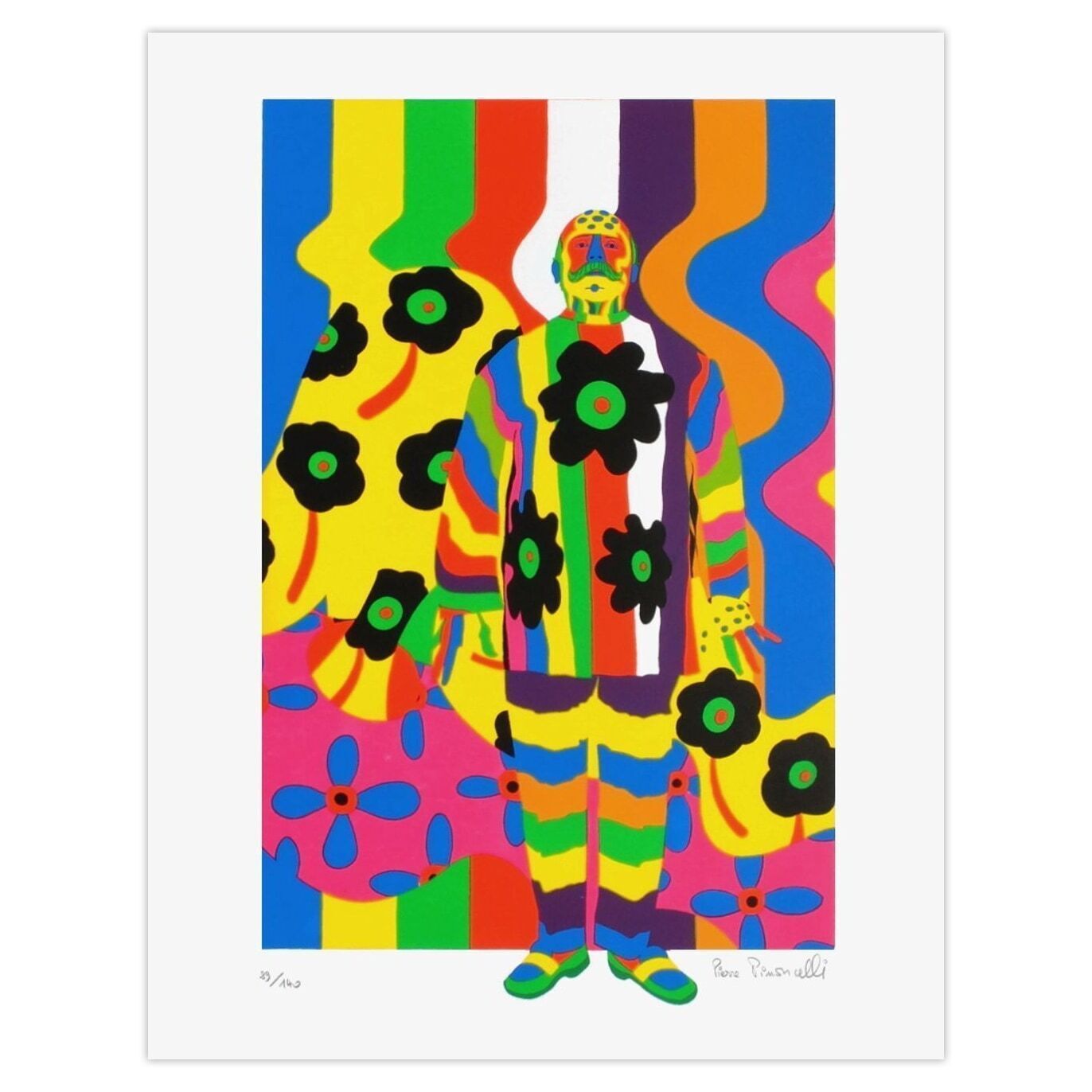 Pierre Pinoncelli Gesigneerde Zeefdruk Homme Tableau