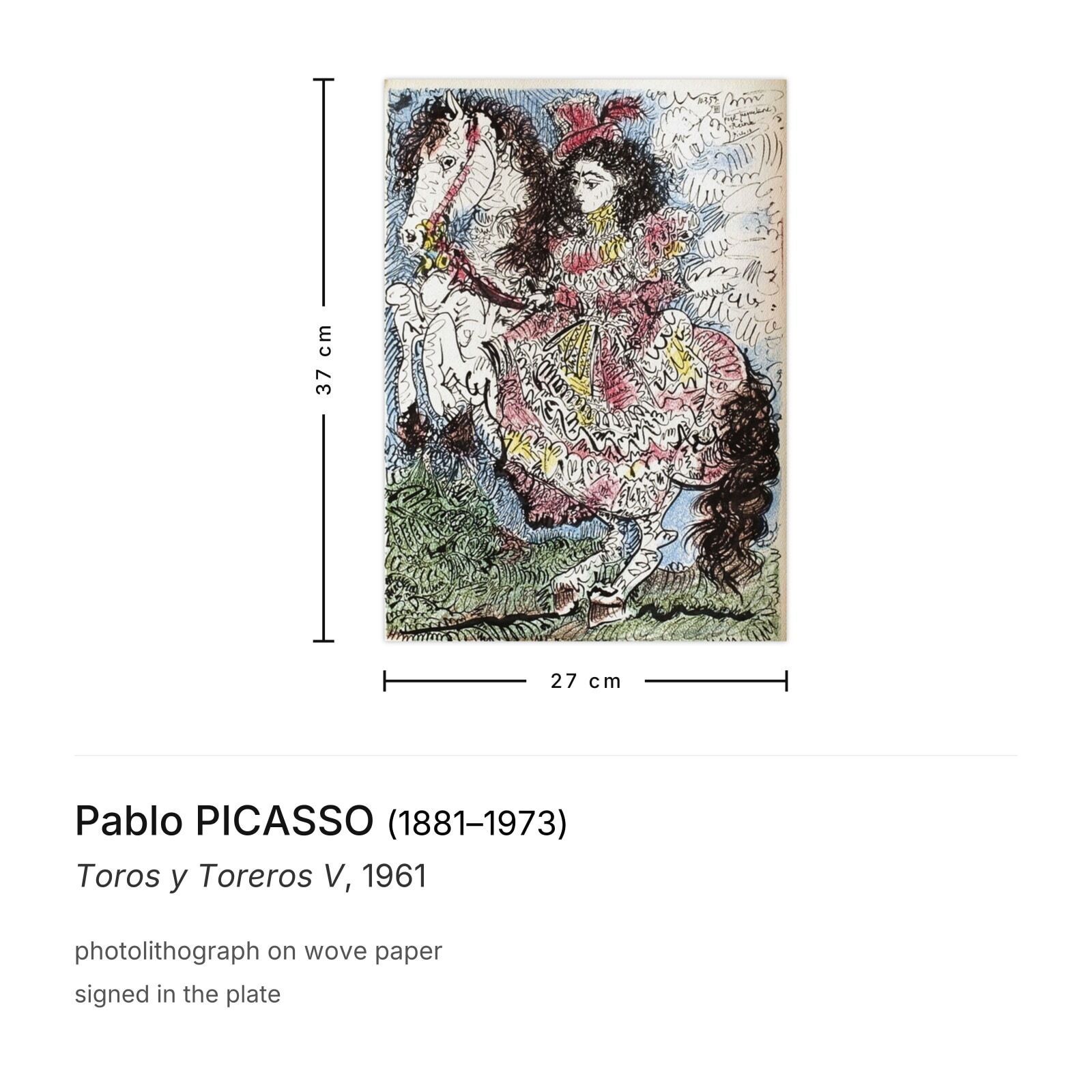 Pablo Picasso Lithografie Toros Y Toreros V 1961 photo furniture