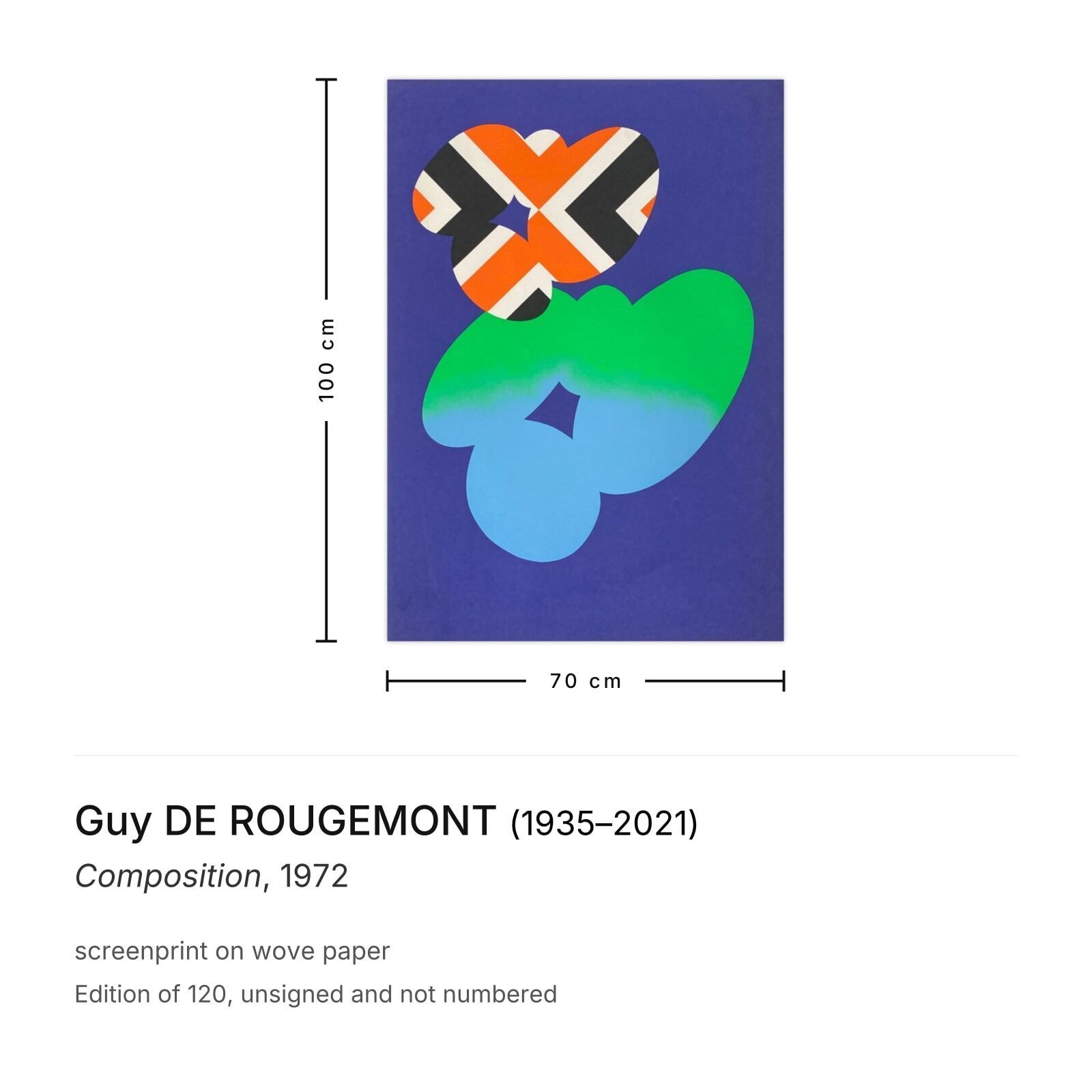 Guy De Rougemont Zeefdruk Compositie 1972 photo furniture