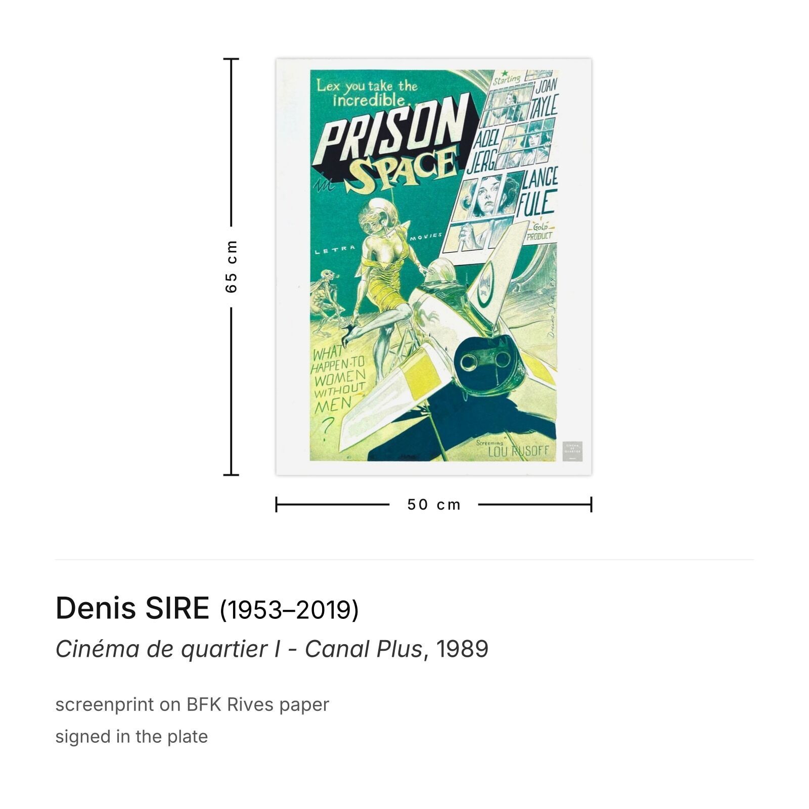 Denis Sire Screenprint Cinéma De Quartier I   Canal Plus 1989 photo furniture