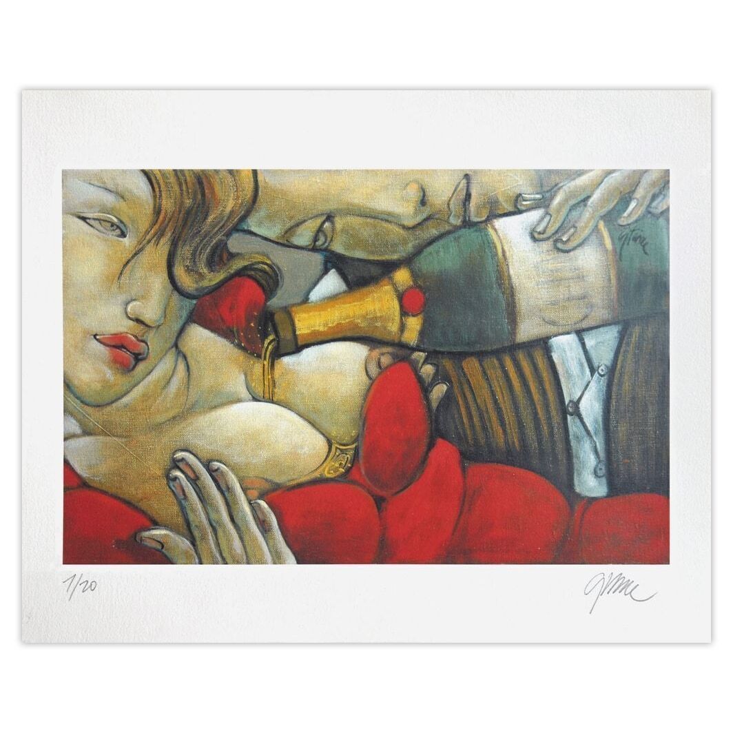 Jean Pierre Ceytaire Signed Archival Pigment Print Champagne   Robe Rouge 2010
