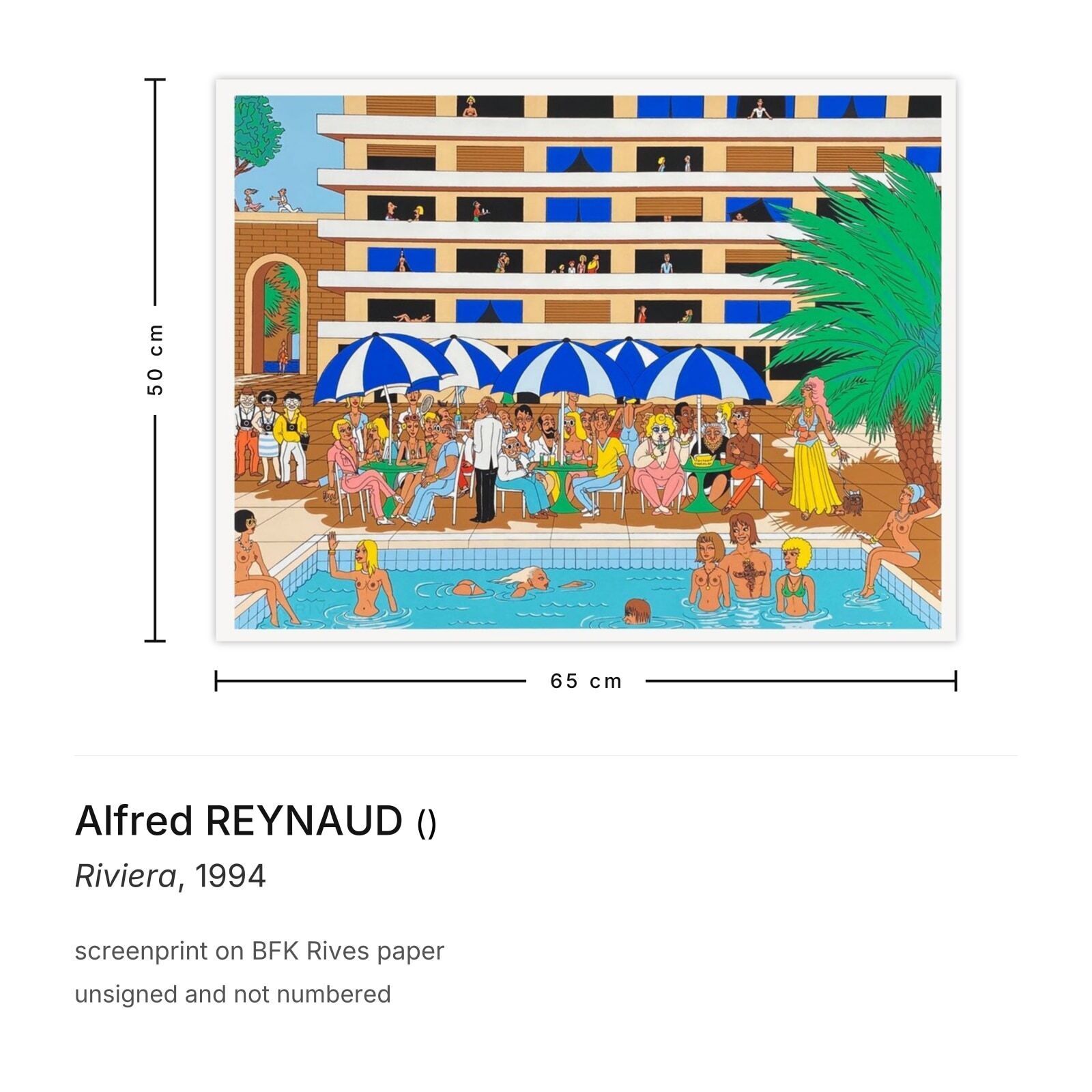 Alfred Reynaud Screenprint Riviera 1994 photo furniture