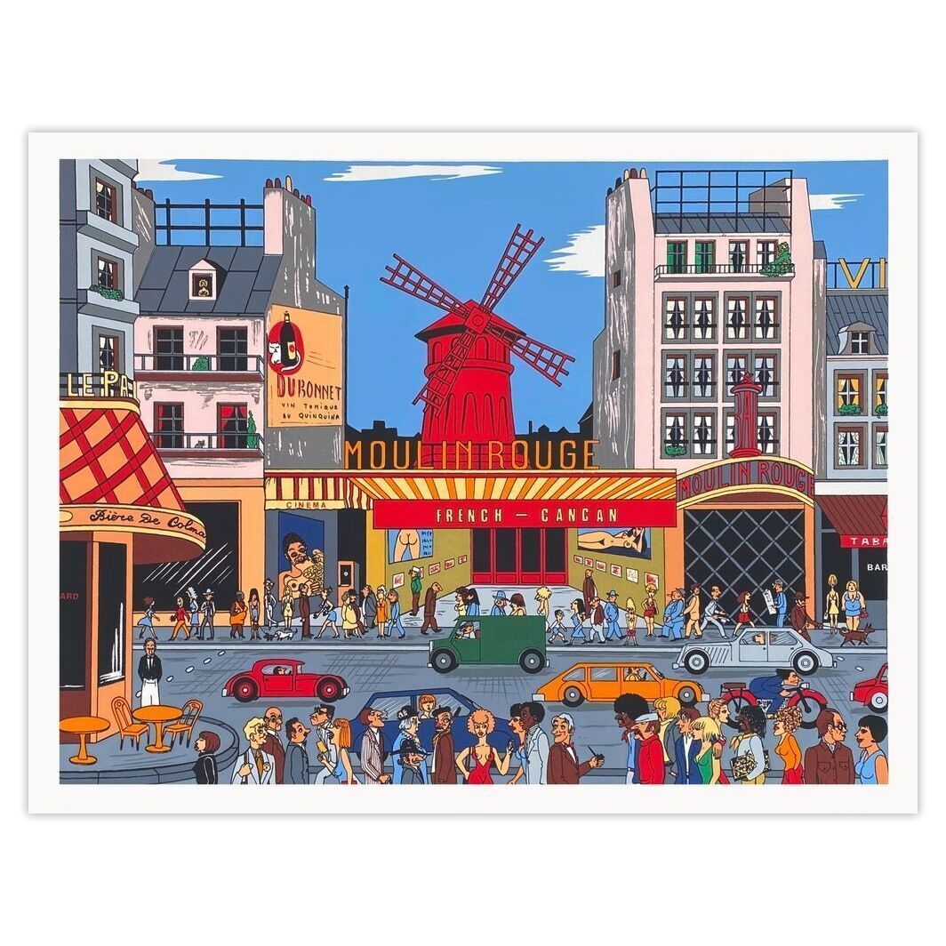 Alfred Reynaud Zeefdruk Le Moulin Rouge 1994