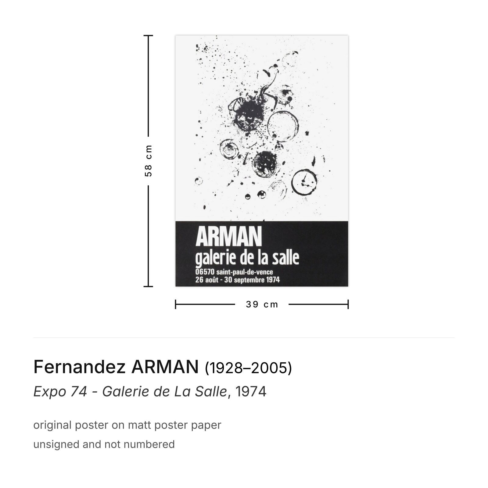 Fernandez Arman Poster Expo 74   Galerie De La Salle photo furniture