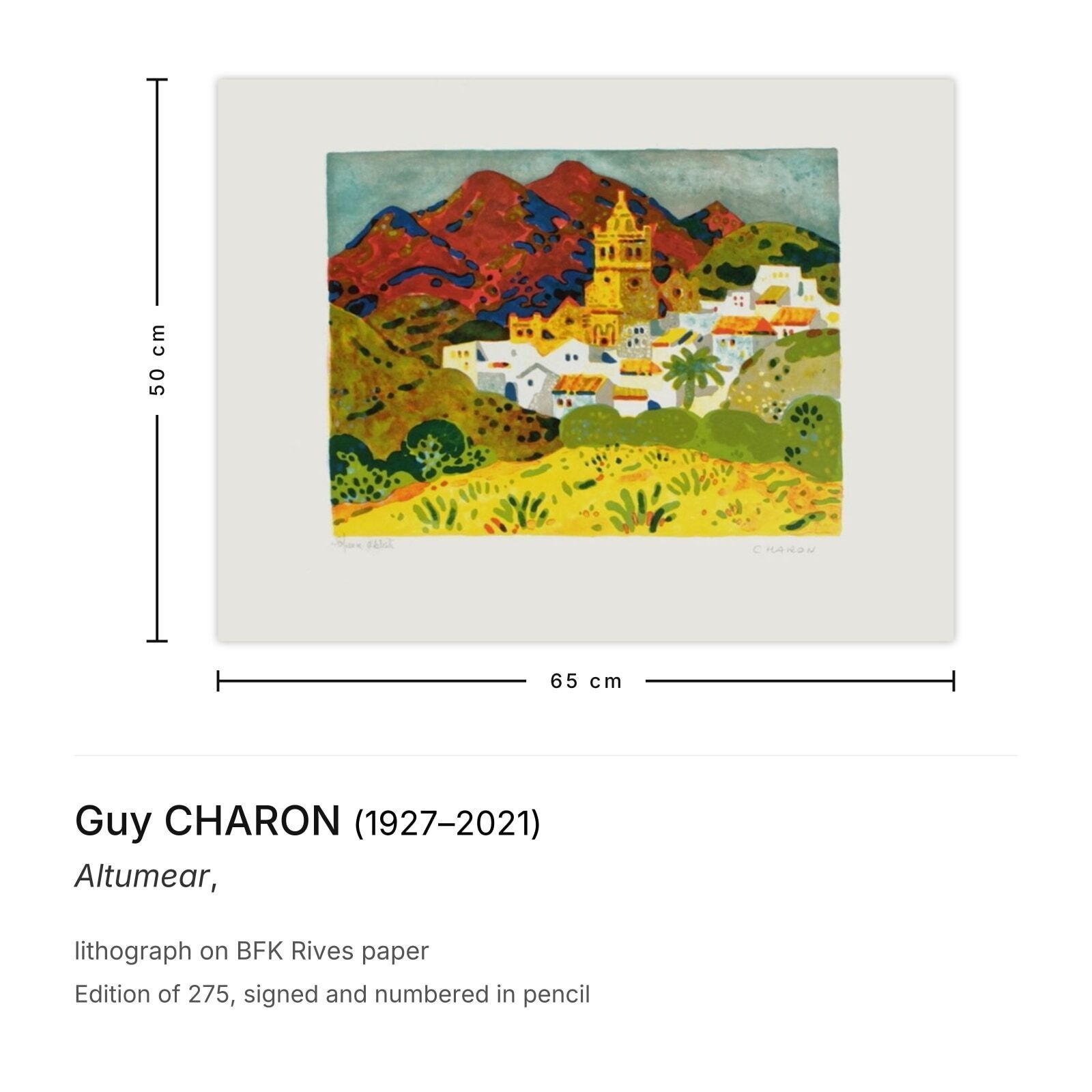 Guy Charon Gesigneerde Lithografie Altumear photo furniture