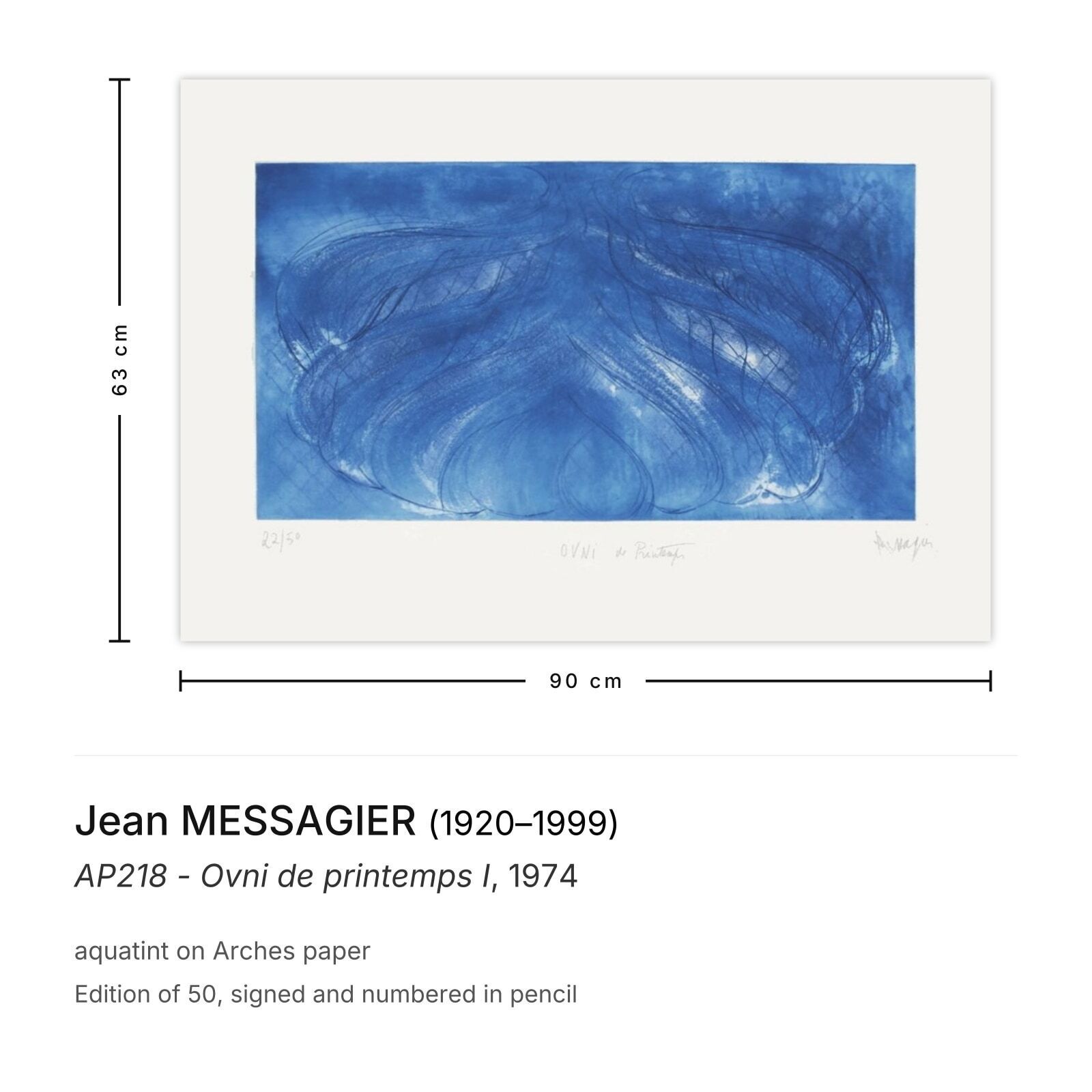 Jean Messagier Gesigneerde Aquatint Ap218 Ovni De Printemps I 1974 photo furniture
