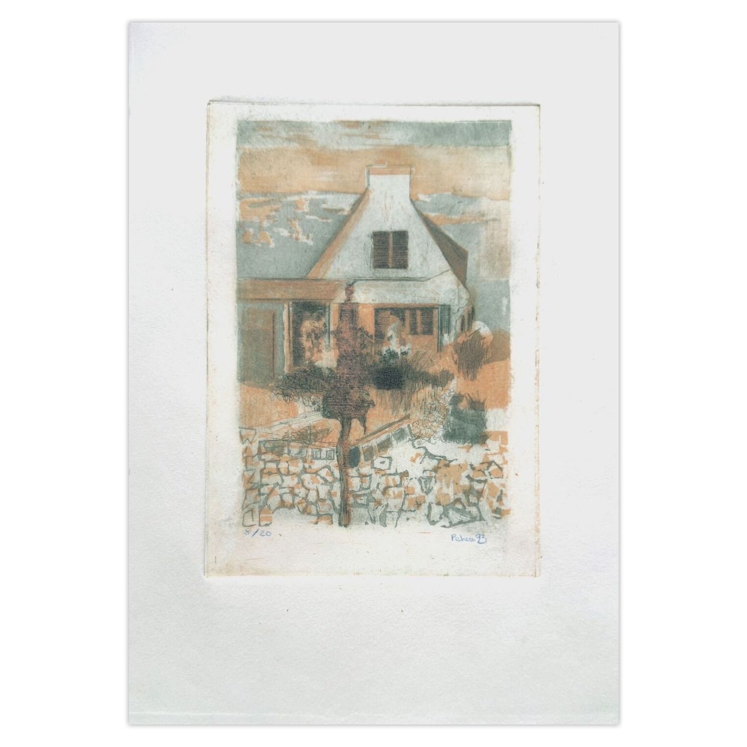 Monique Pehem (Breton Prouté) Signed Etching Ty Ar Golvan 1993