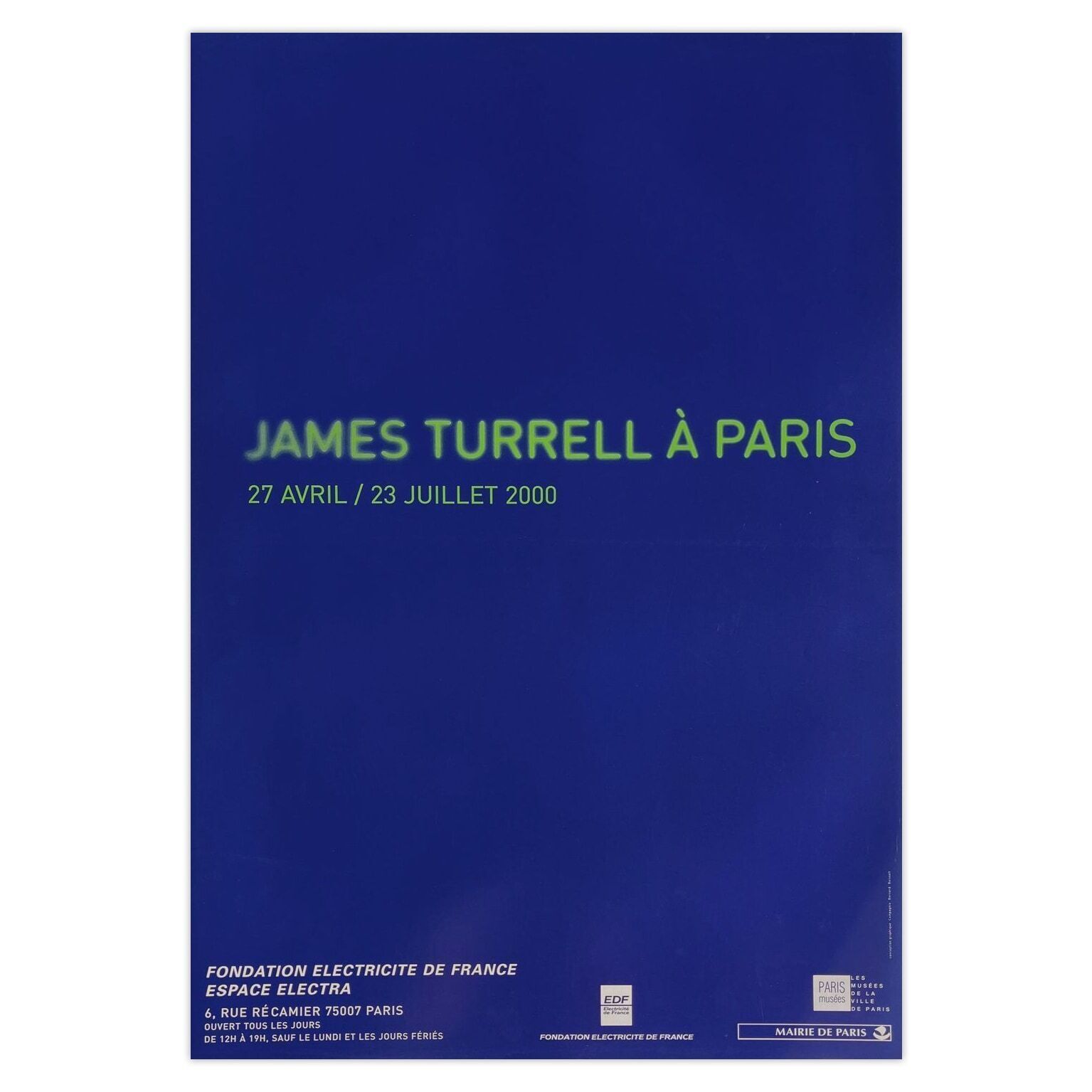 James Turrell Poster Expo 2000   Fondation Electricité De France   Paris