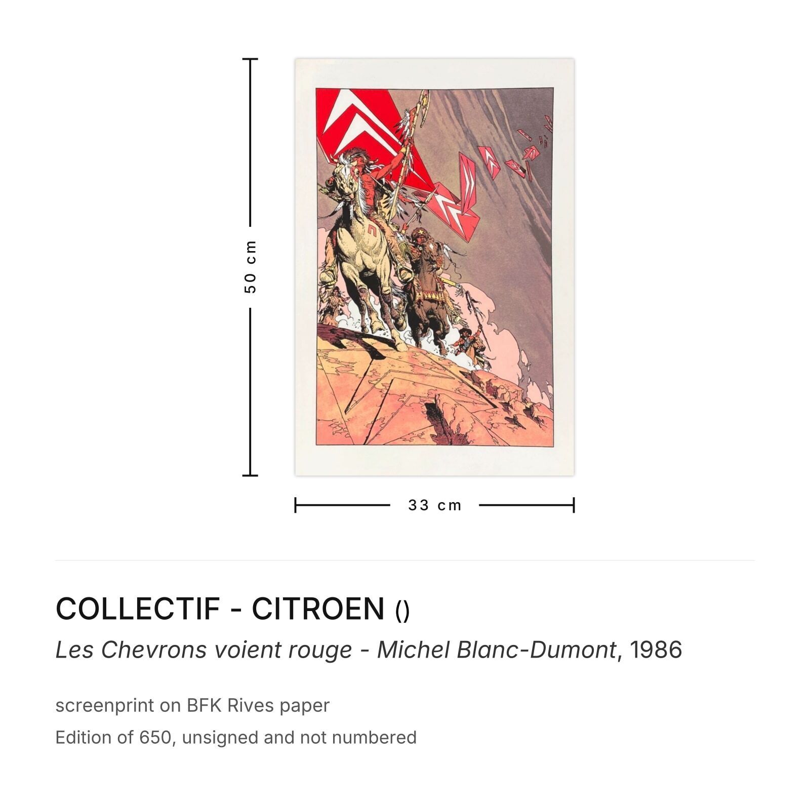 Collectif   Citroen Screenprint Les Chevrons Voient Rouge   Michel Blanc Dumont 1986 photo furniture