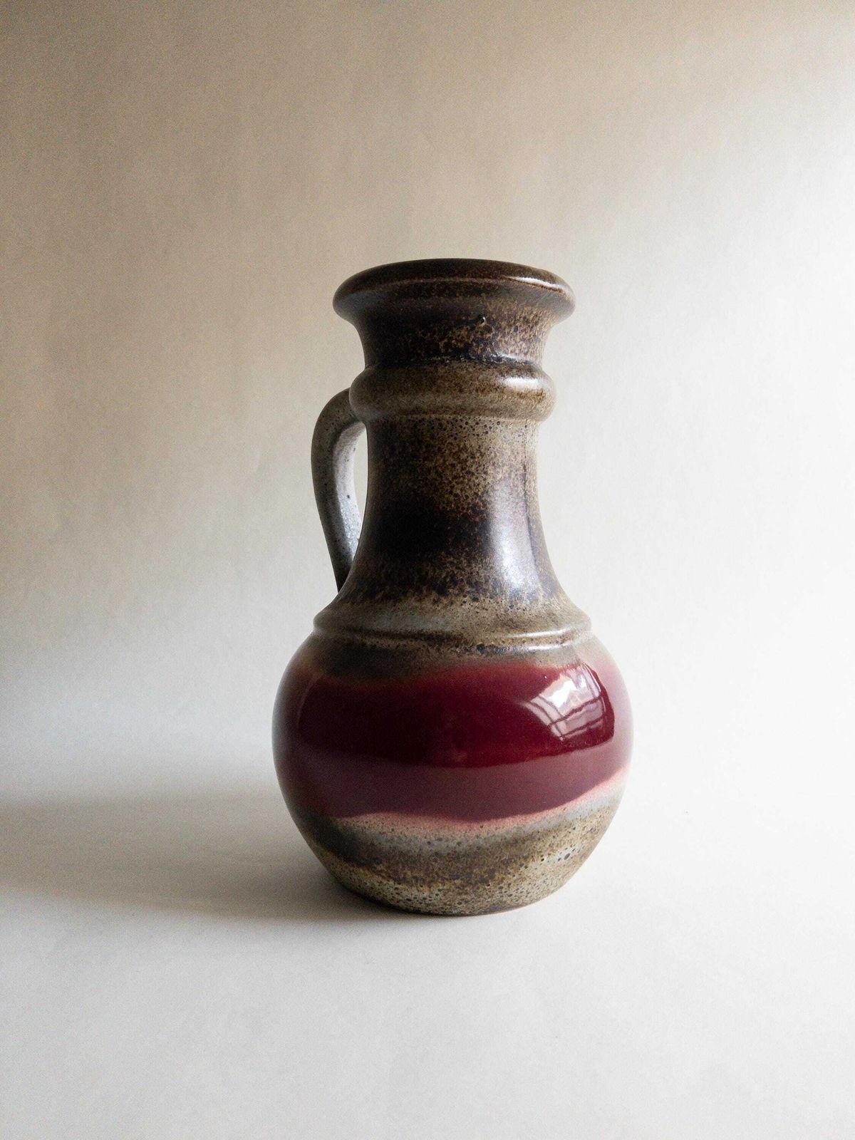 Woonaccessoires Scheurich West German Pottery vaas, grote rode keramiek, jaren 1970 decor photo