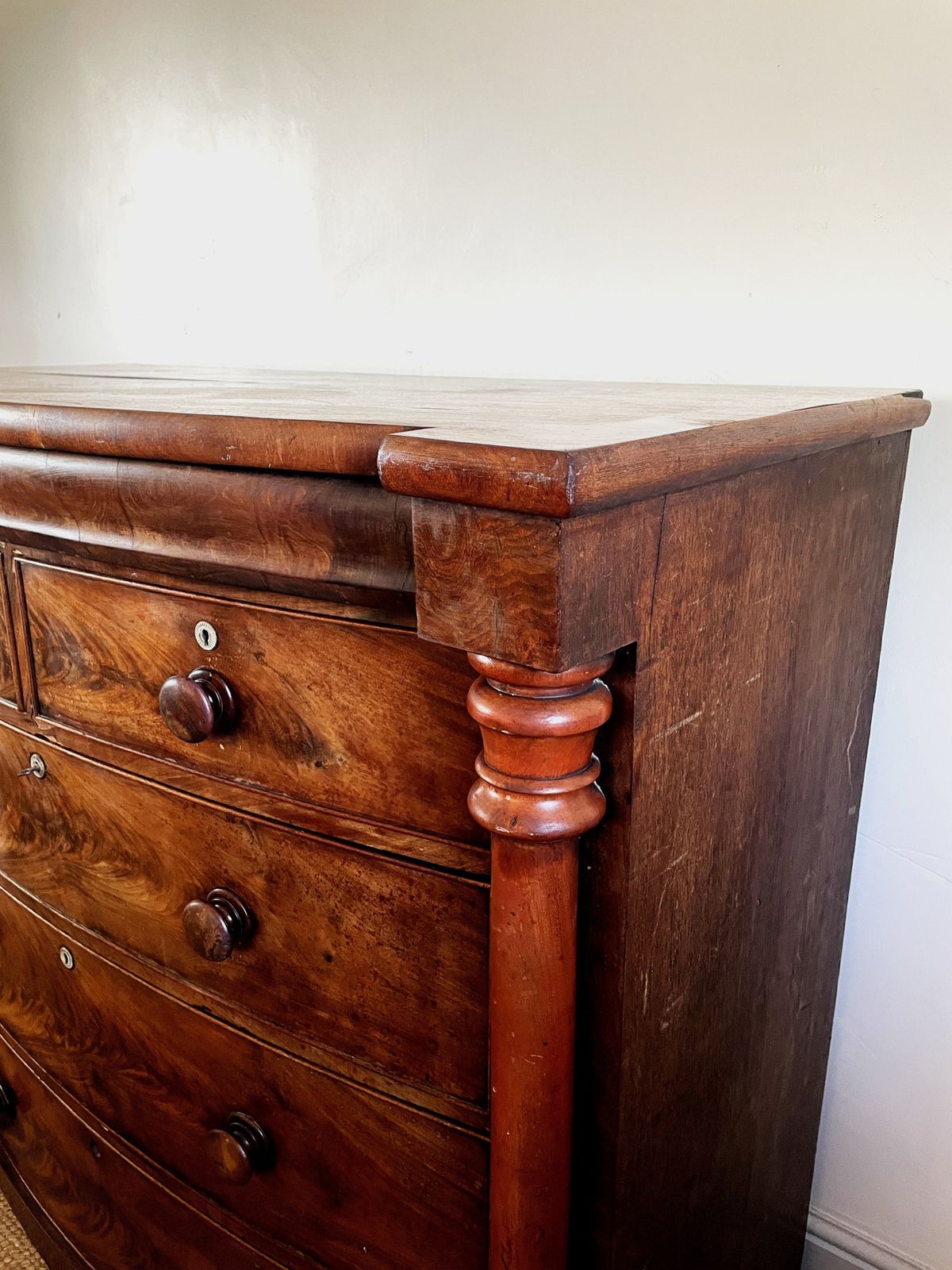 An Antique Mahogany Scotch Chest Of Drawers photo for sale