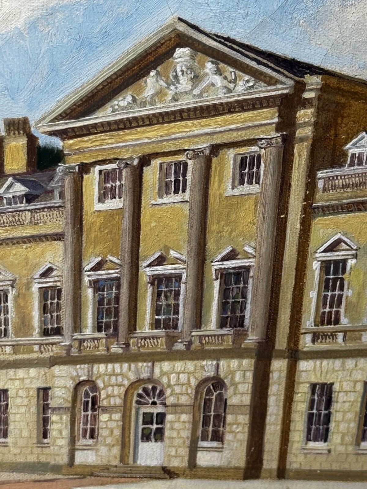 photo buy Historic 20th Century Oil Painting Historic Duke Of Bedford’s Estate Woburn Abbey In Bedfordshire Signed By Harold Barklam