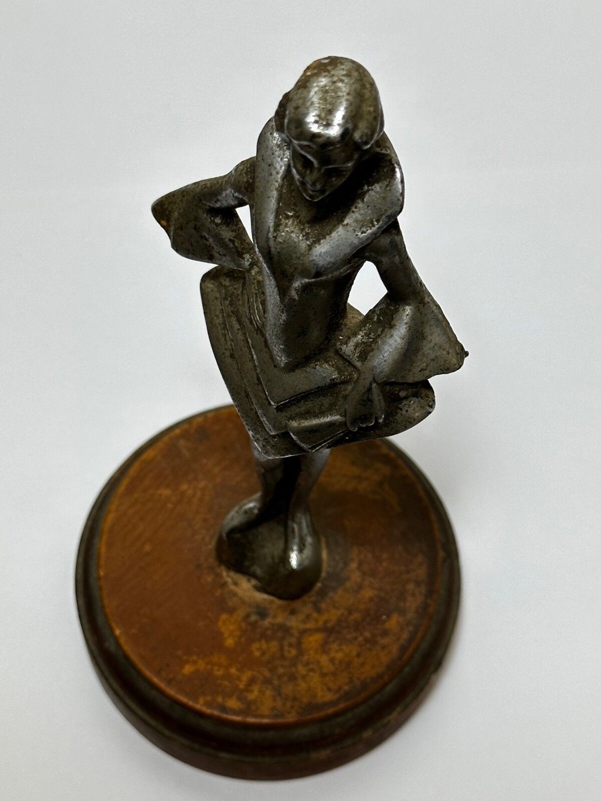 Art Deco Brits Verchroomd Bronzen Danseres Automascotte Figurine Sculptuur photo Kunst