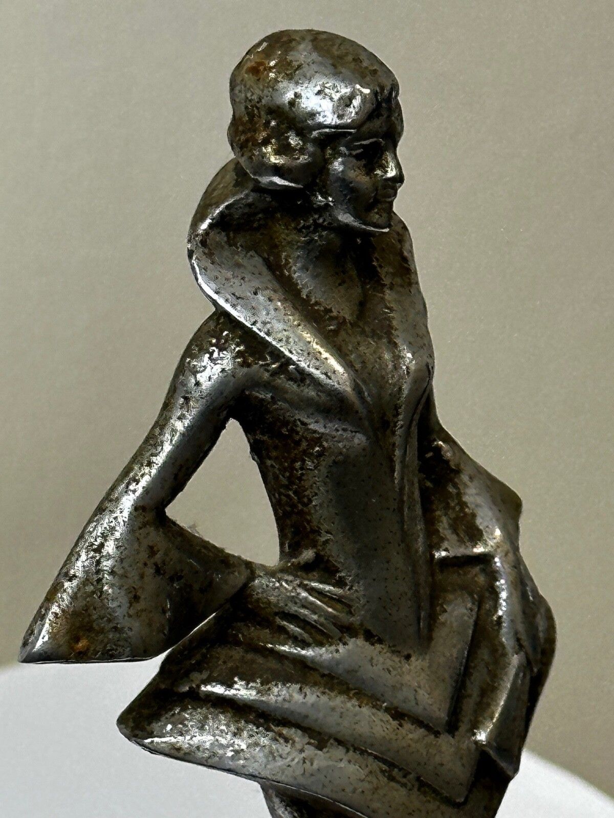 photo buy Art Deco Brits Verchroomd Bronzen Danseres Automascotte Figurine Sculptuur