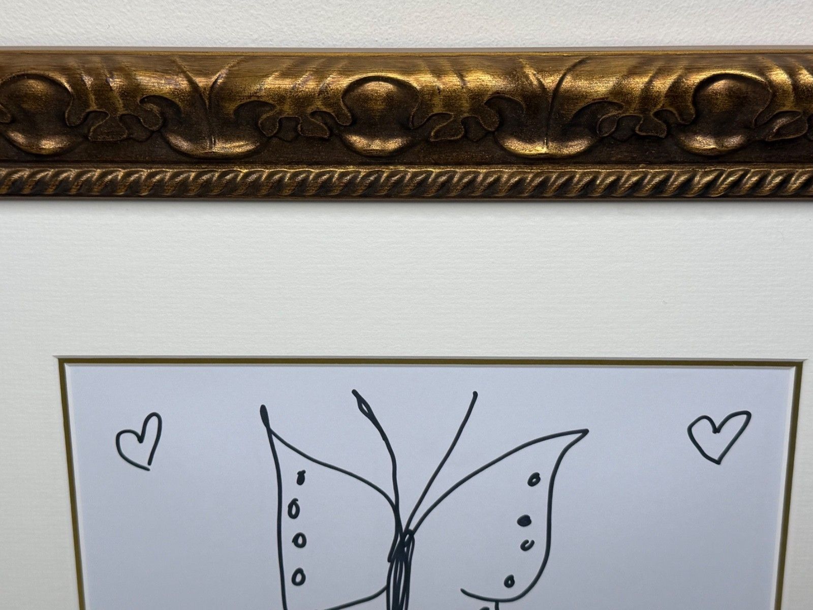 Damien Hirst Butterfly With Hearts – Signed Original Ink Drawing On Paper photo vintage
