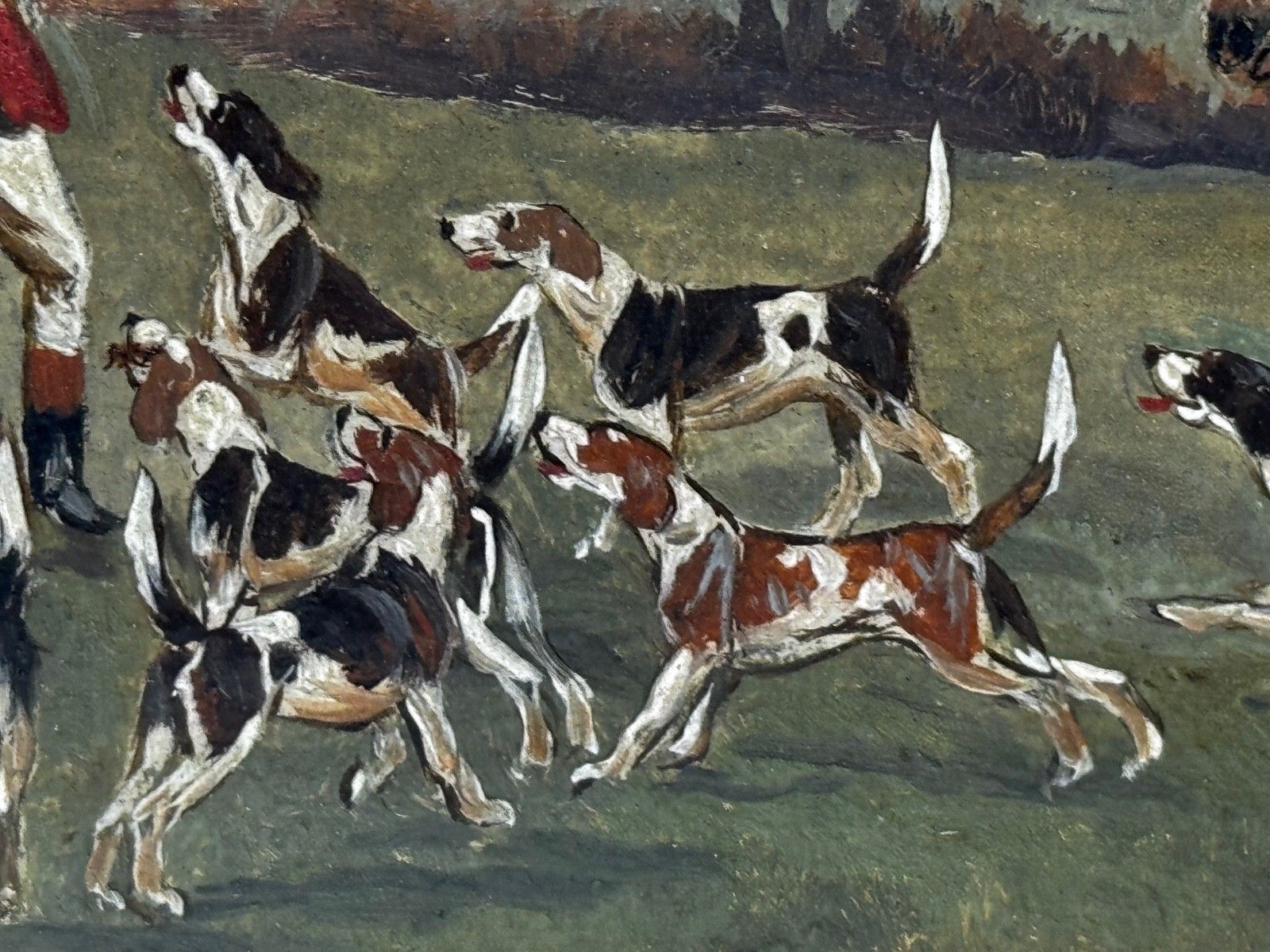 Art Victorian Oil Painting The Death The Berkeley Hunt C1880 Signed By Charles Faulkner photo