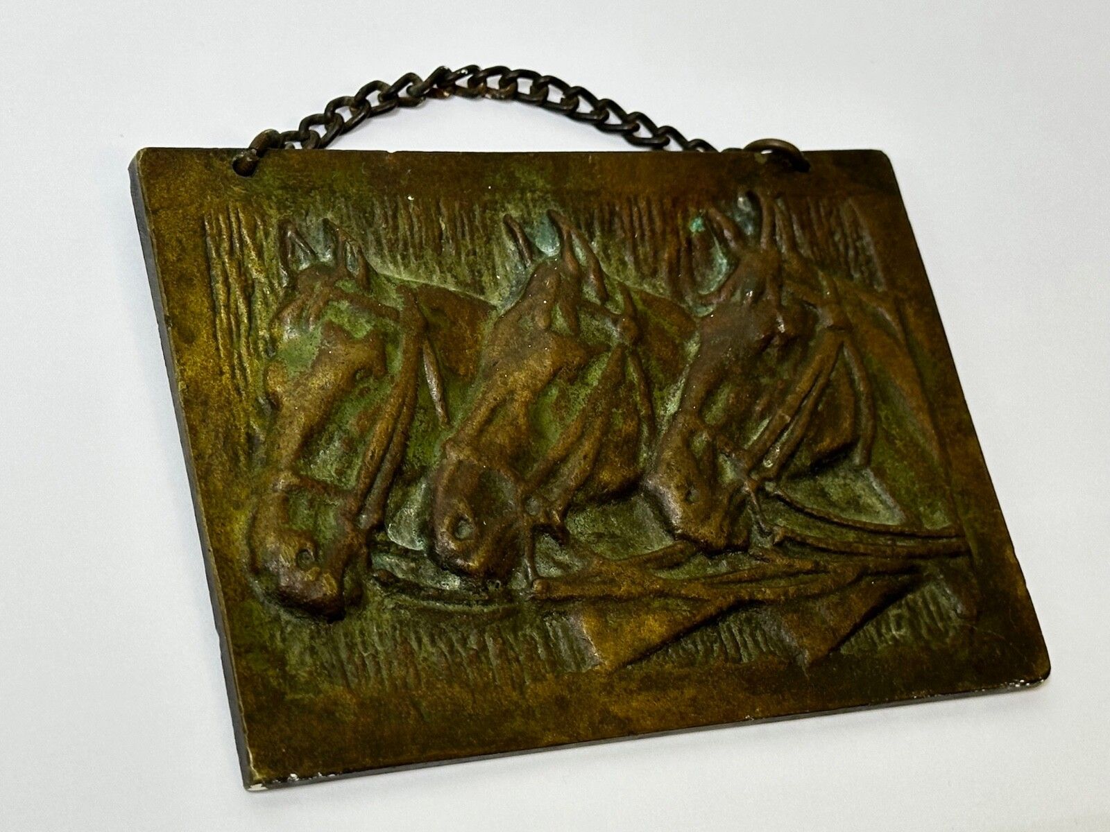 Art Deco Bronze Trio Bay Hunter Horses Sculpture Circle John Rattenbury Skeaping photo for sale